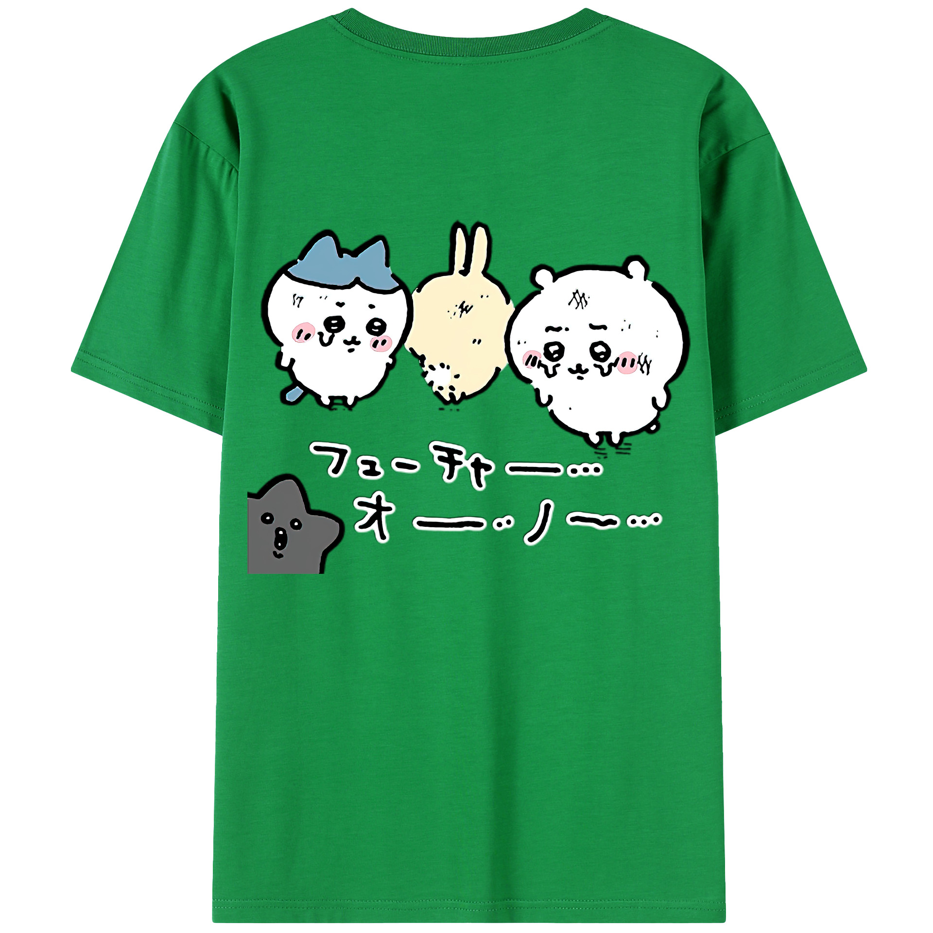 （画像用） ちいかわ ハチワレ Chii-kawa hachiware レディース半袖Tシャツ(バックプリント)