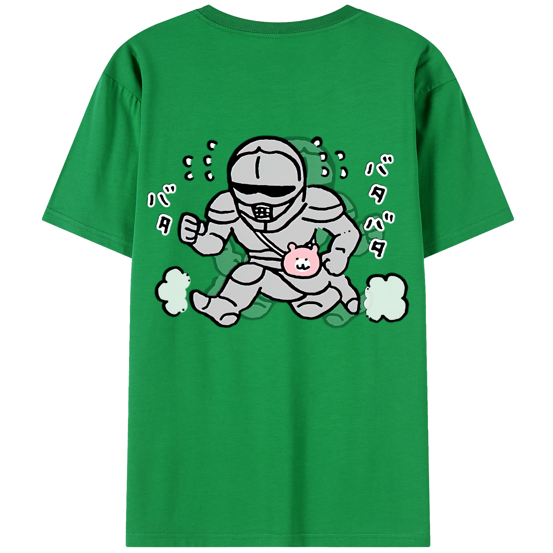 （画像用） ちいかわ 労働の鎧さん Chii-kawa Mr. Armor of Labor レディース半袖Tシャツ(バックプリント)