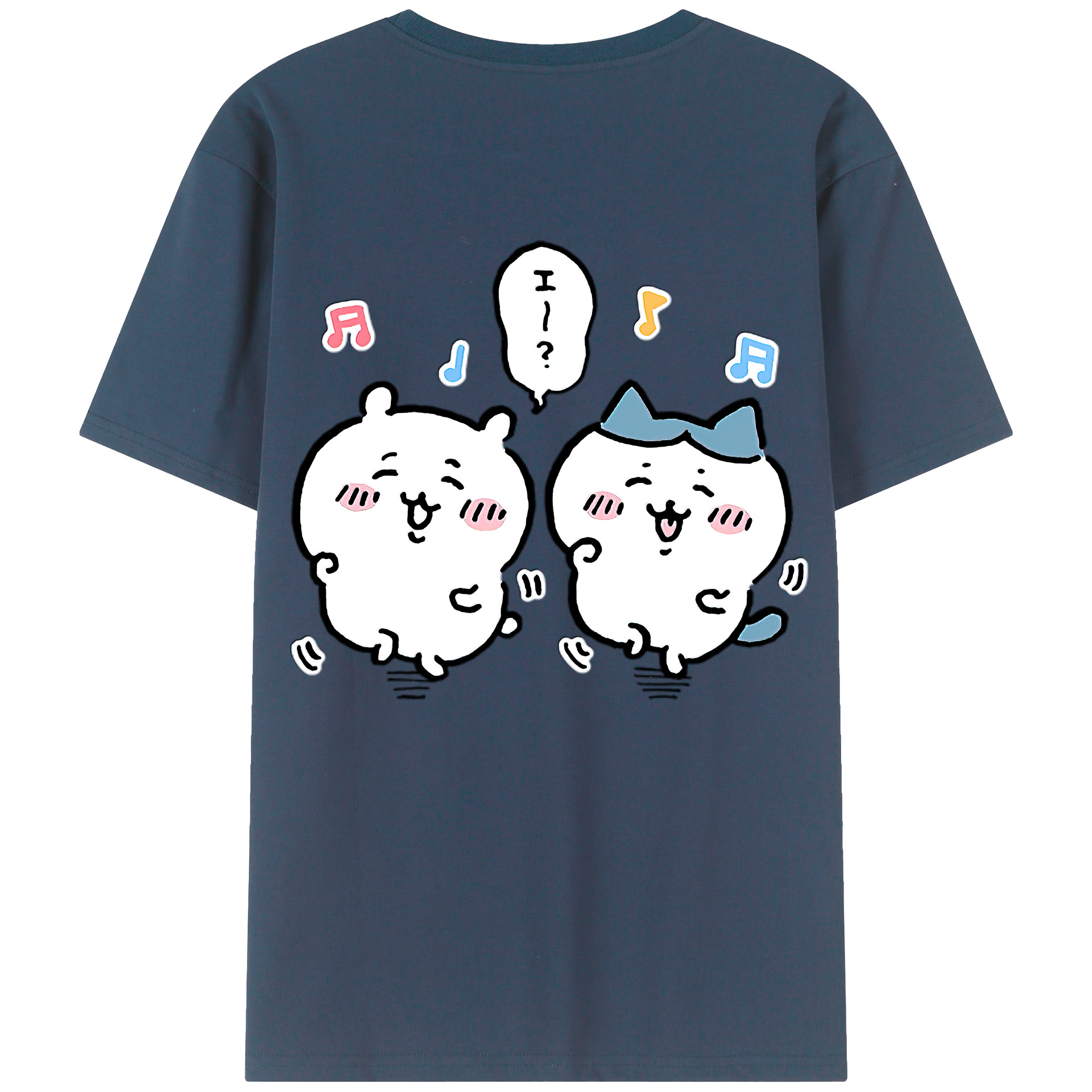 （画像用） ちいかわ ハチワレ Chii-kawa hachiware レディース半袖Tシャツ(バックプリント)