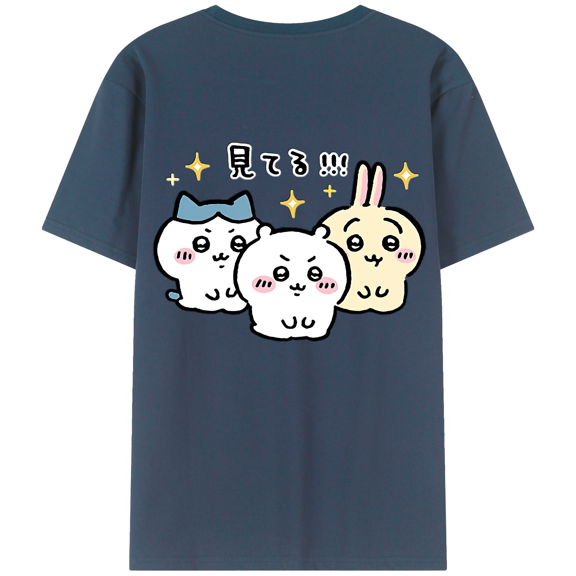 （画像用） ちいかわ ハチワレ Chii-kawa hachiware レディース半袖Tシャツ(バックプリント)