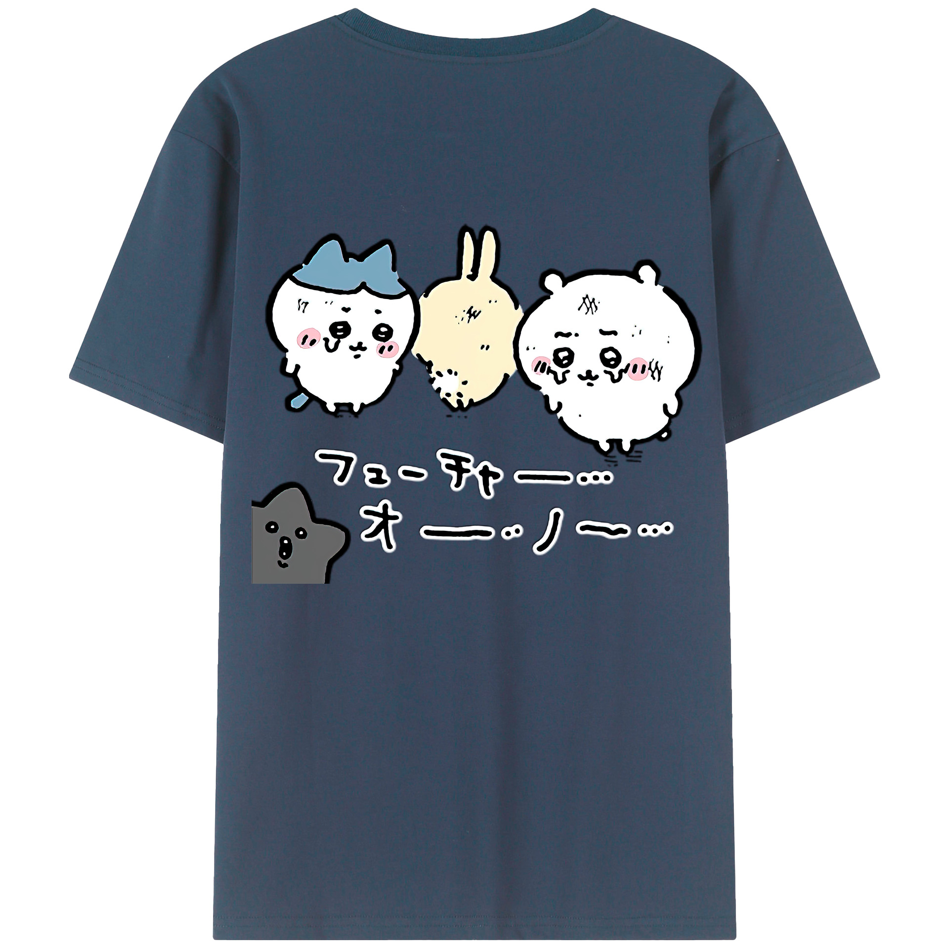（画像用） ちいかわ ハチワレ Chii-kawa hachiware レディース半袖Tシャツ(バックプリント)