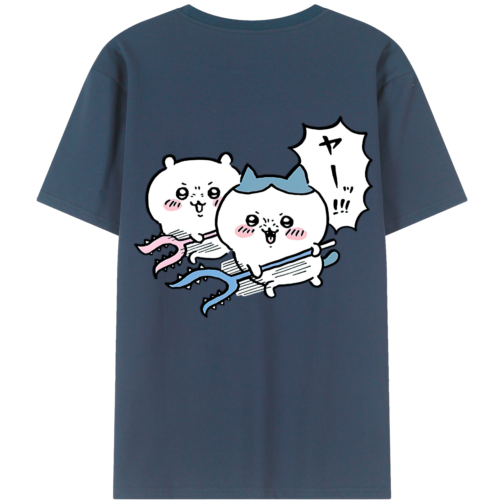 （画像用） ちいかわ ハチワレ Chii-kawa hachiware レディース半袖Tシャツ(バックプリント)