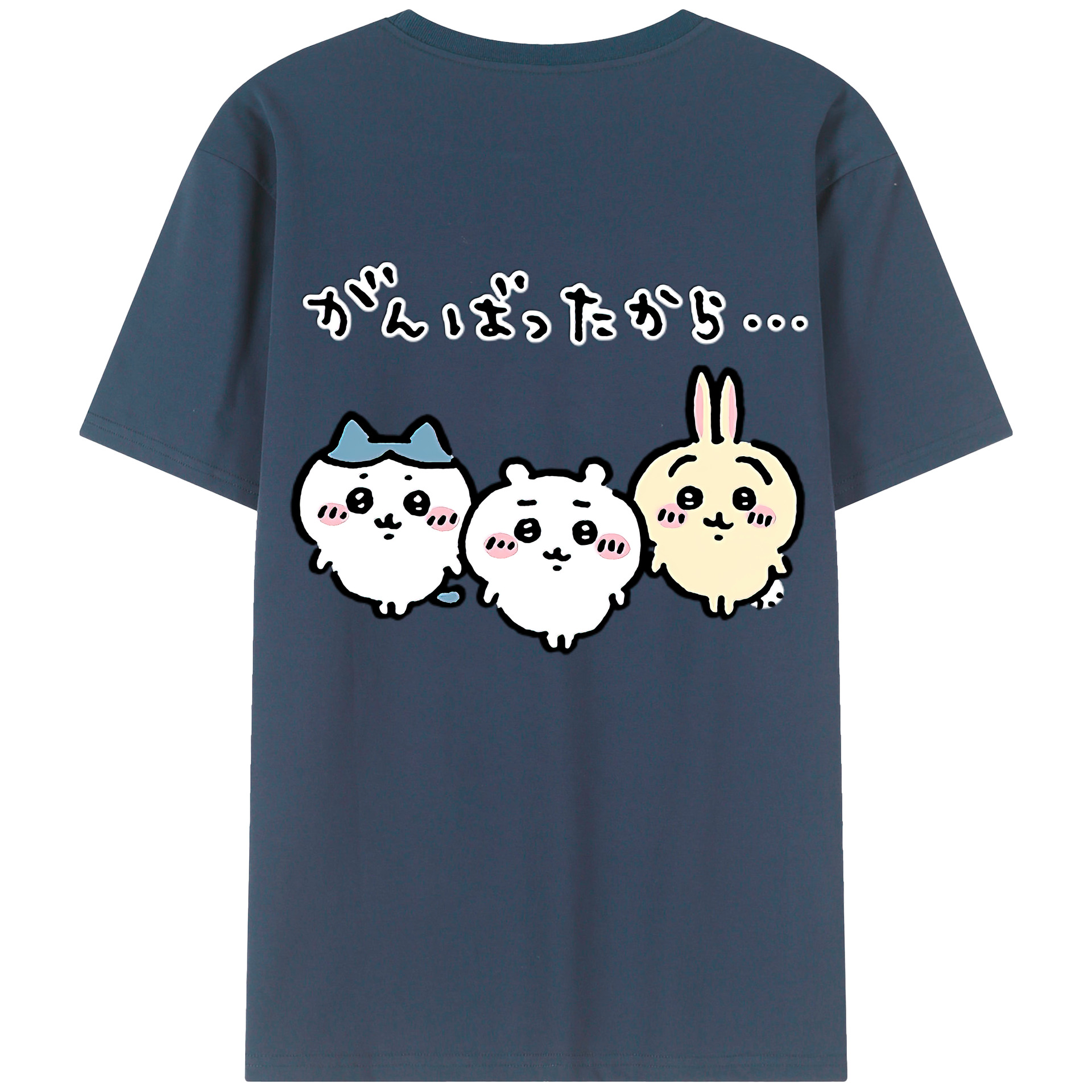 （画像用） ちいかわ ハチワレ Chii-kawa hachiware レディース半袖Tシャツ(バックプリント)