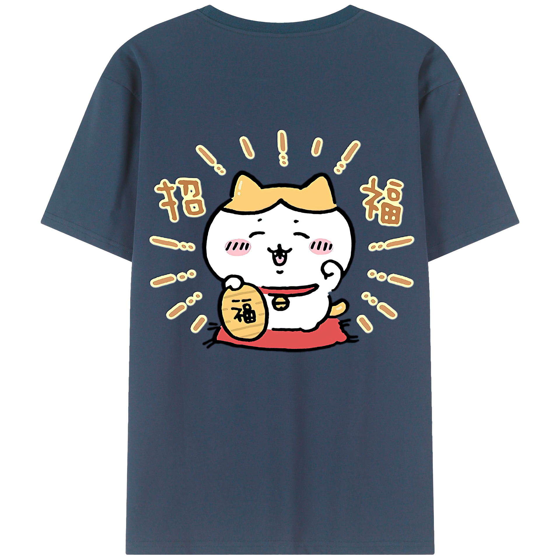 （画像用） ちいかわ ハチワレ Chii-kawa hachiware レディース半袖Tシャツ(バックプリント)
