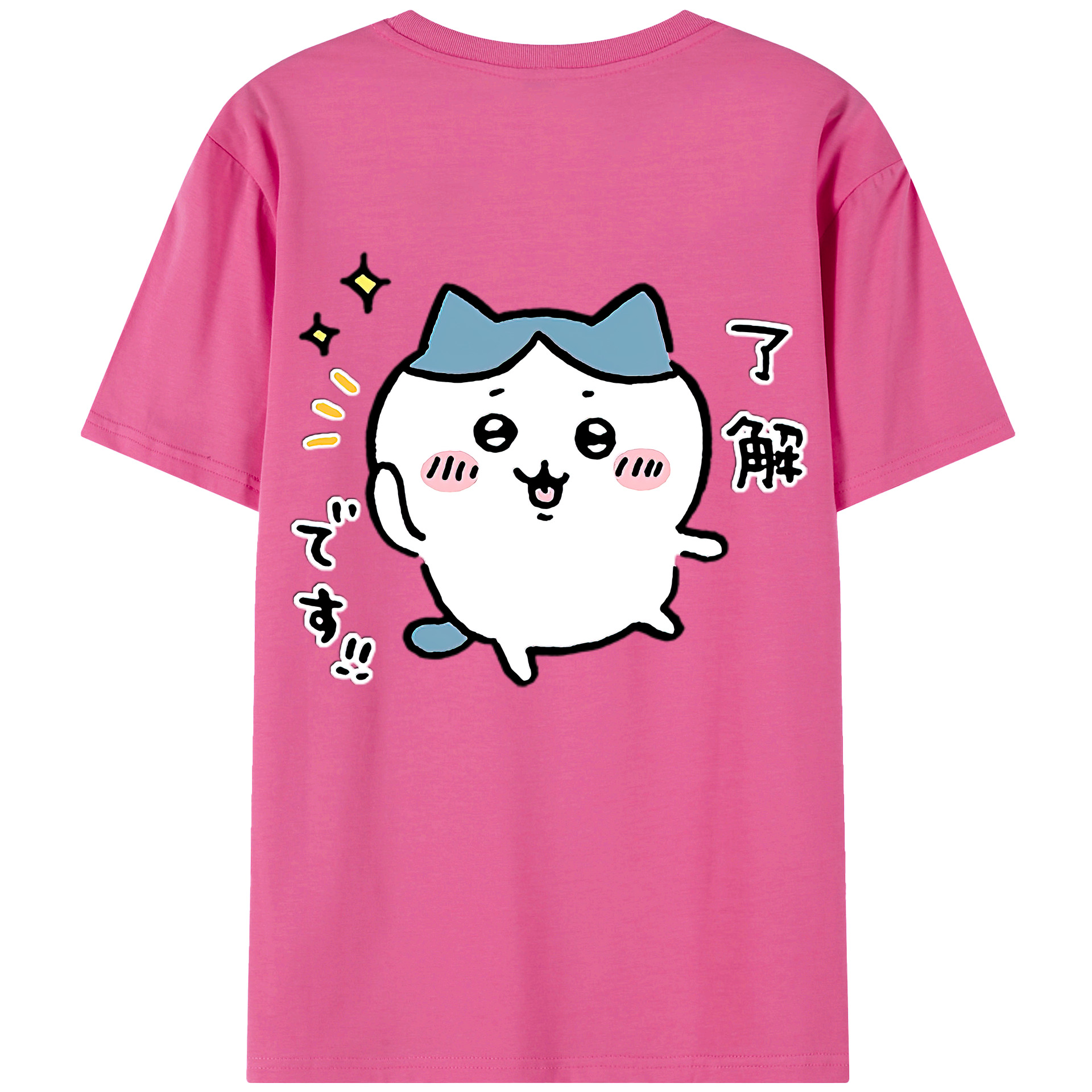 （画像用） ちいかわ ハチワレ Chii-kawa hachiware レディース半袖Tシャツ(バックプリント)
