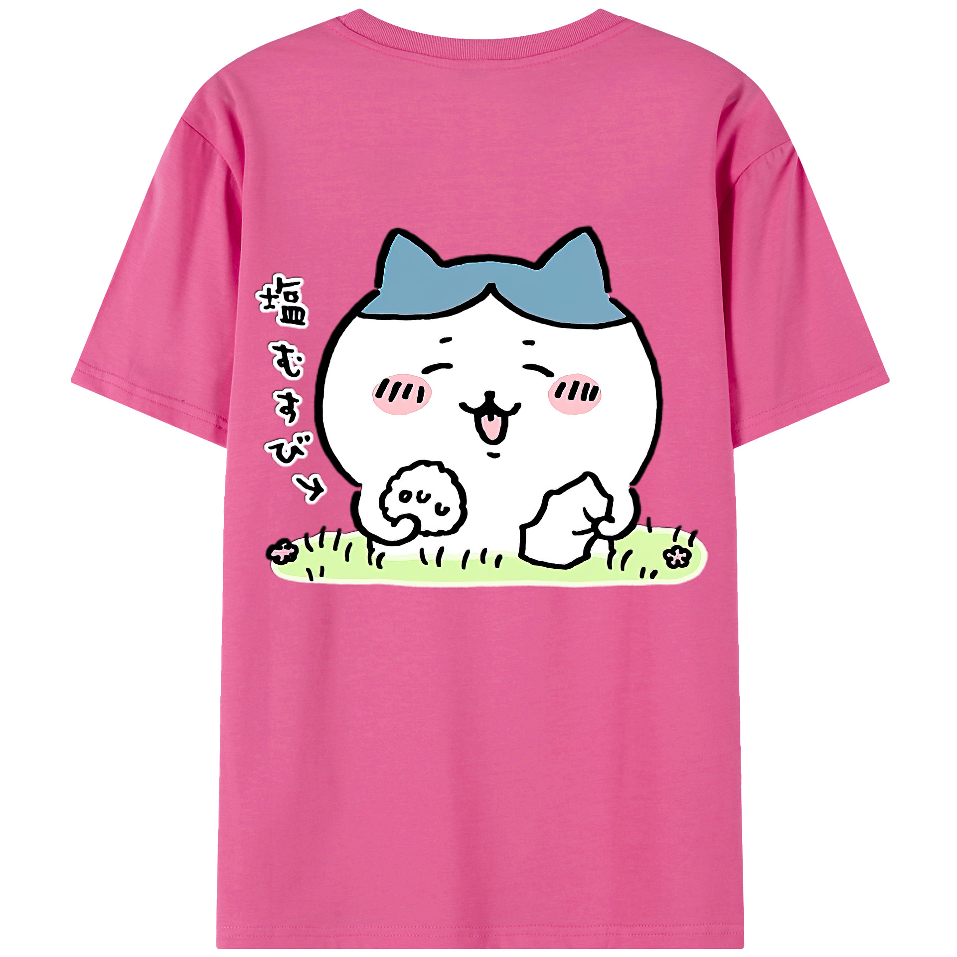 （画像用） ちいかわ ハチワレ Chii-kawa hachiware レディース半袖Tシャツ(バックプリント)