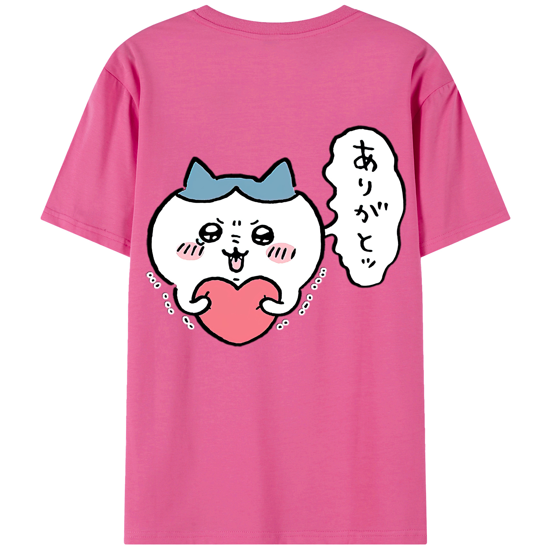 （画像用） ちいかわ ハチワレ Chii-kawa hachiware レディース半袖Tシャツ(バックプリント)