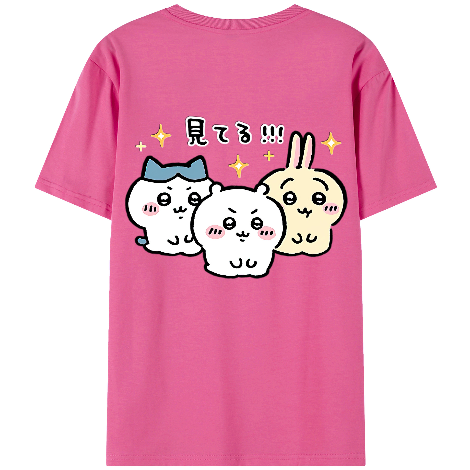 （画像用） ちいかわ ハチワレ Chii-kawa hachiware レディース半袖Tシャツ(バックプリント)
