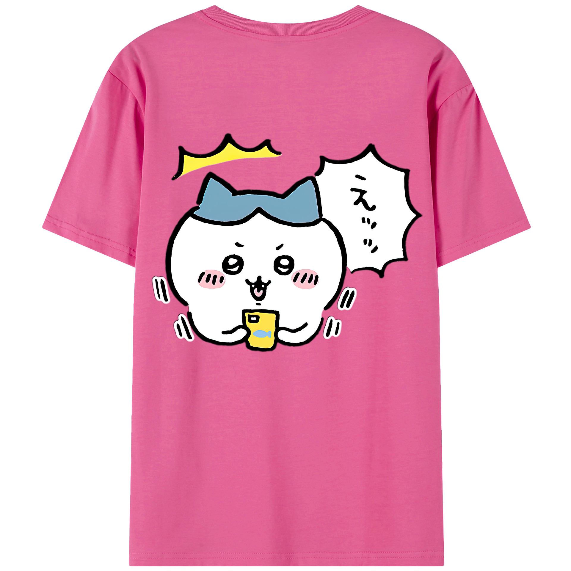 （画像用） ちいかわ ハチワレ Chii-kawa hachiware レディース半袖Tシャツ(バックプリント)