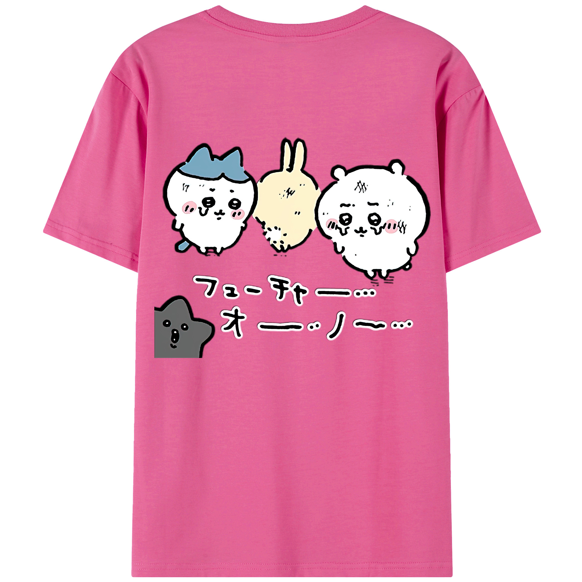 （画像用） ちいかわ ハチワレ Chii-kawa hachiware レディース半袖Tシャツ(バックプリント)