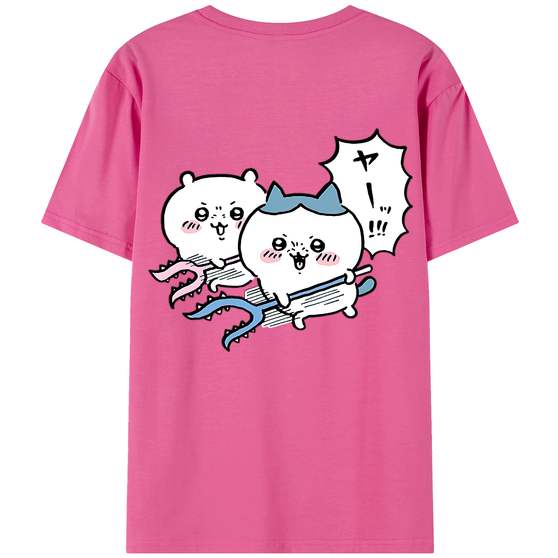（画像用） ちいかわ ハチワレ Chii-kawa hachiware レディース半袖Tシャツ(バックプリント)