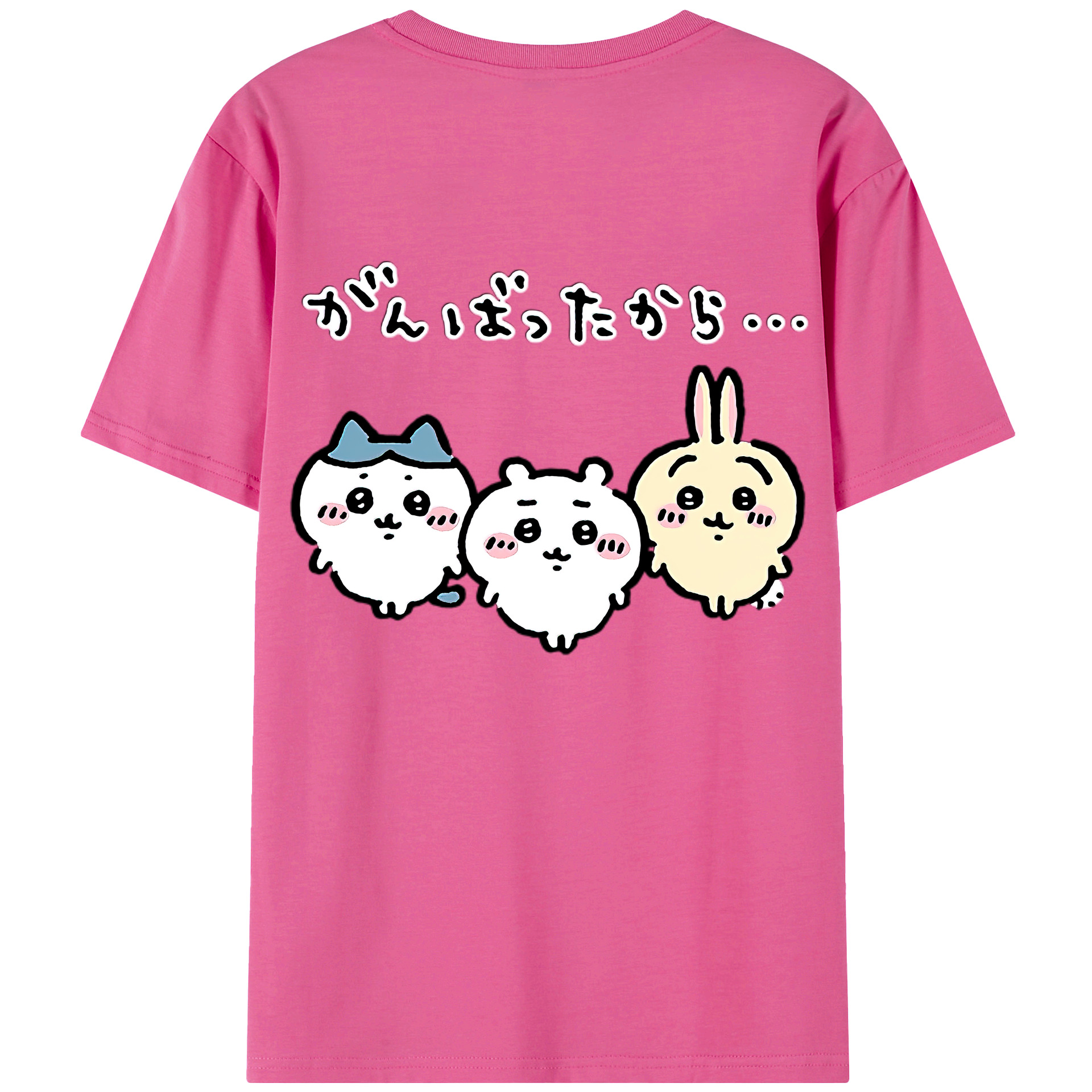 （画像用） ちいかわ ハチワレ Chii-kawa hachiware レディース半袖Tシャツ(バックプリント)