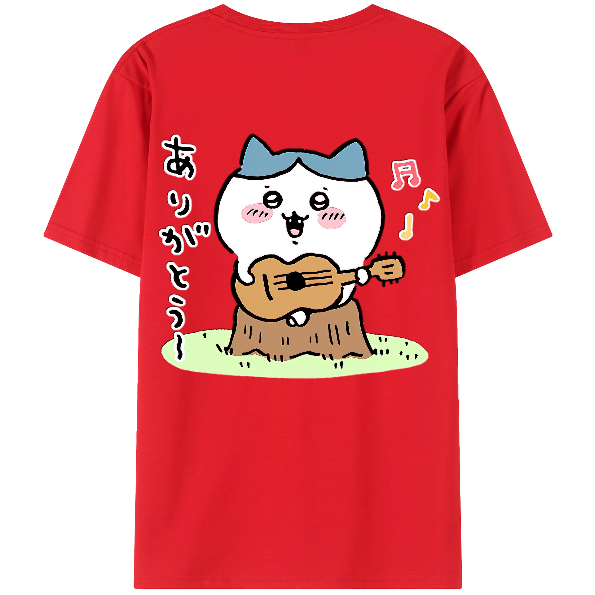 （画像用） ちいかわ ハチワレ Chii-kawa hachiware レディース半袖Tシャツ(バックプリント)
