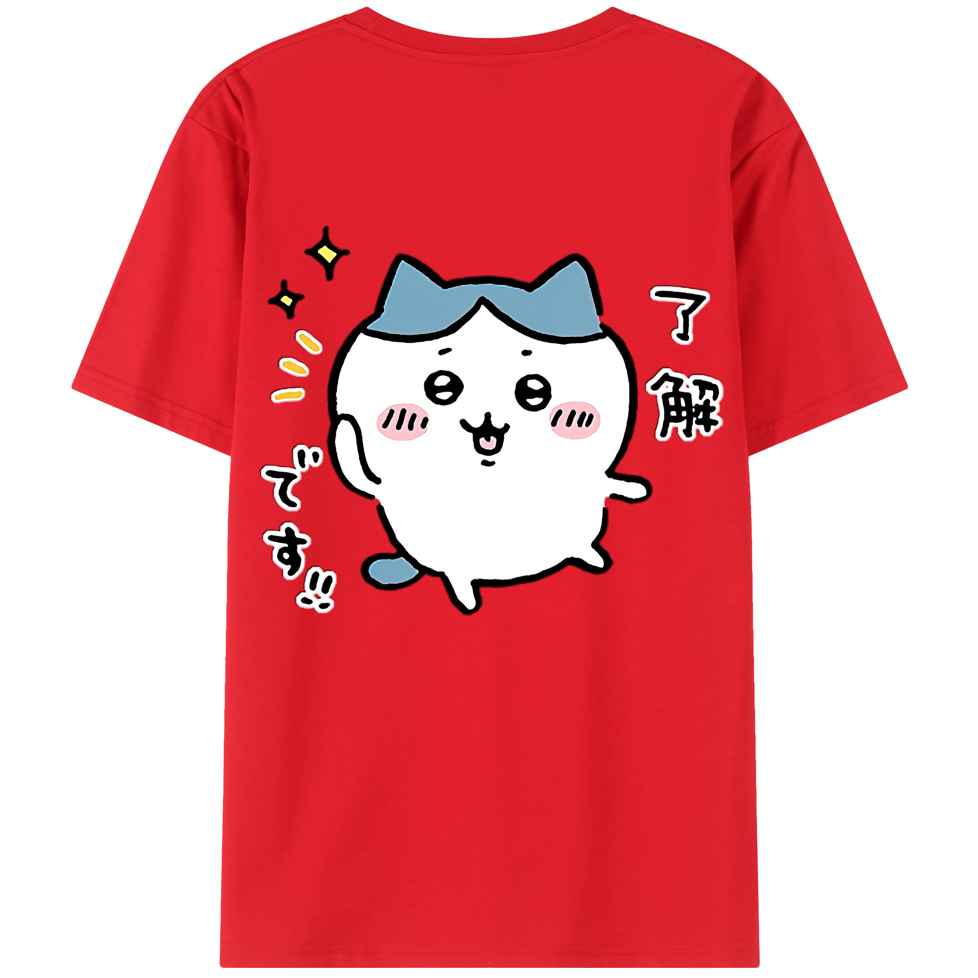 （画像用） ちいかわ ハチワレ Chii-kawa hachiware レディース半袖Tシャツ(バックプリント)