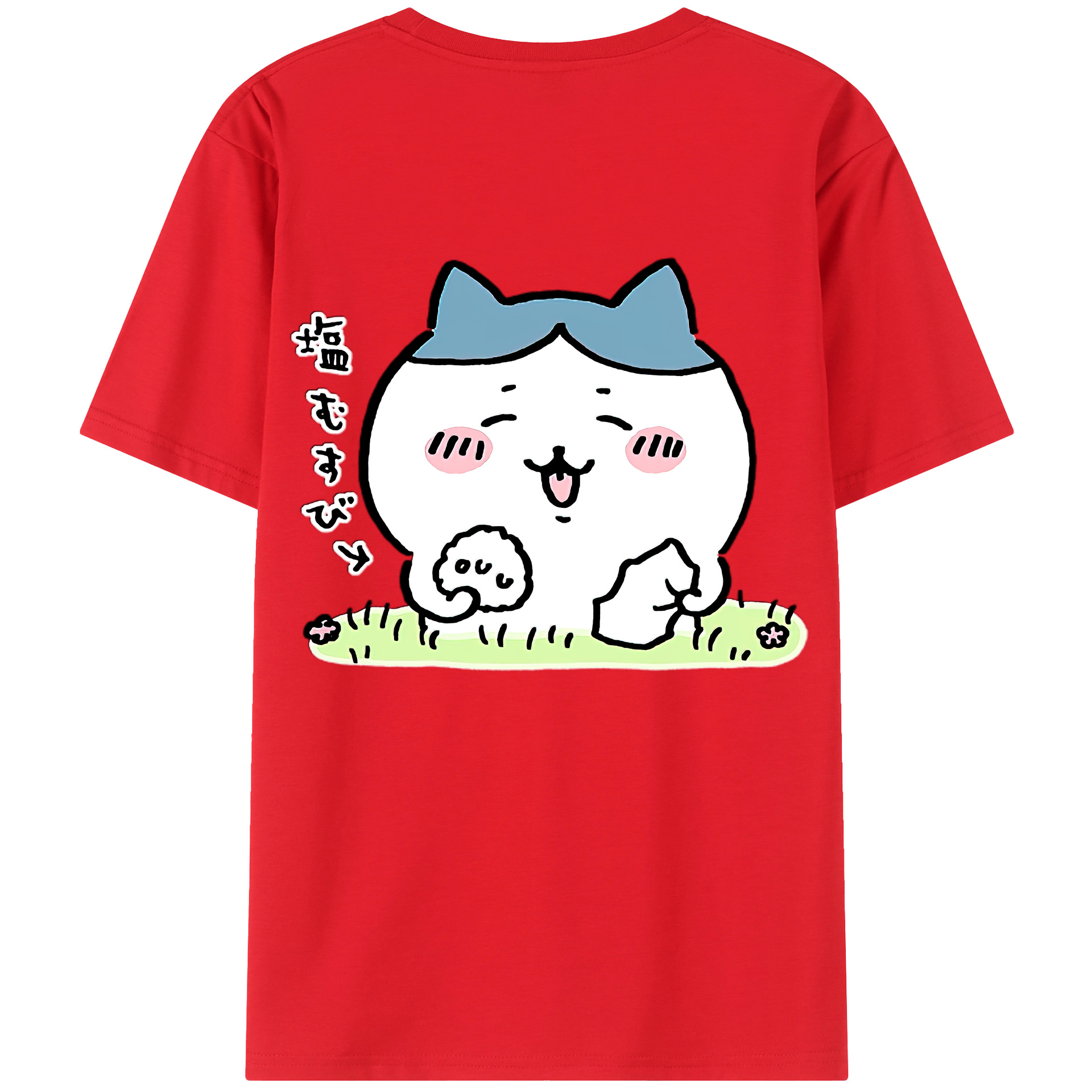 （画像用） ちいかわ ハチワレ Chii-kawa hachiware レディース半袖Tシャツ(バックプリント)