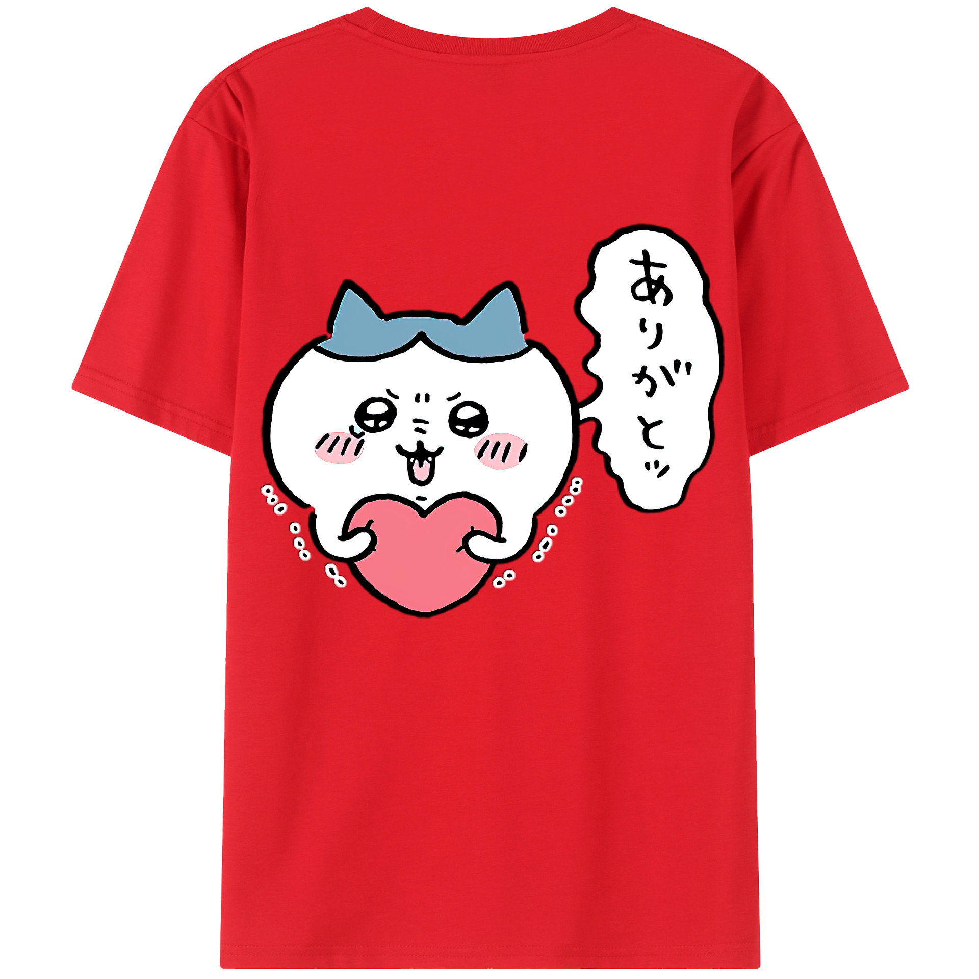 （画像用） ちいかわ ハチワレ Chii-kawa hachiware レディース半袖Tシャツ(バックプリント)