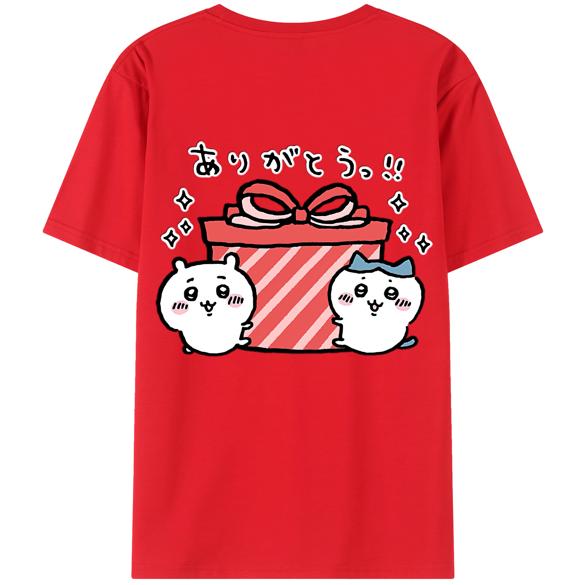 （画像用） ちいかわ ハチワレ Chii-kawa hachiware レディース半袖Tシャツ(バックプリント)
