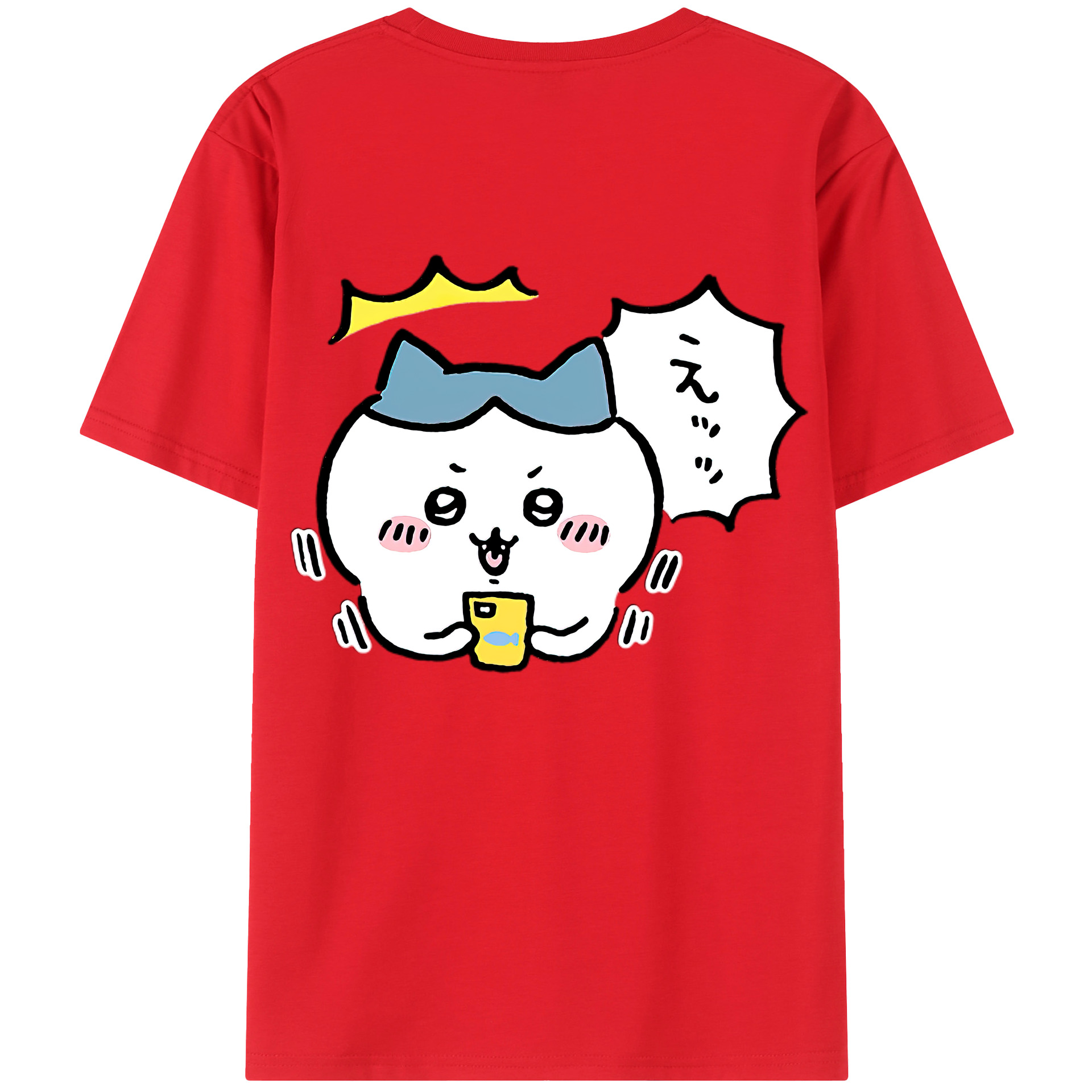 （画像用） ちいかわ ハチワレ Chii-kawa hachiware レディース半袖Tシャツ(バックプリント)