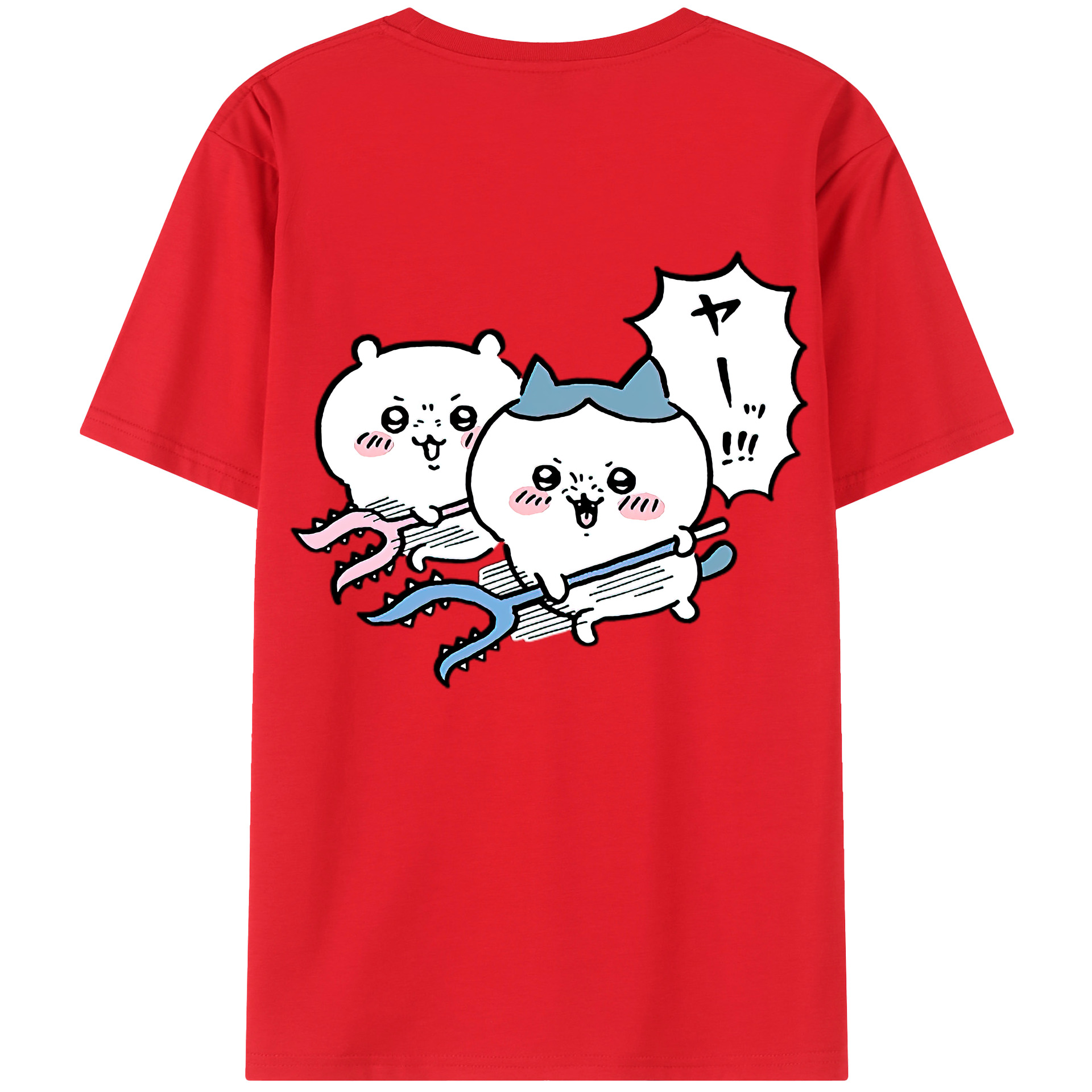 （画像用） ちいかわ ハチワレ Chii-kawa hachiware レディース半袖Tシャツ(バックプリント)