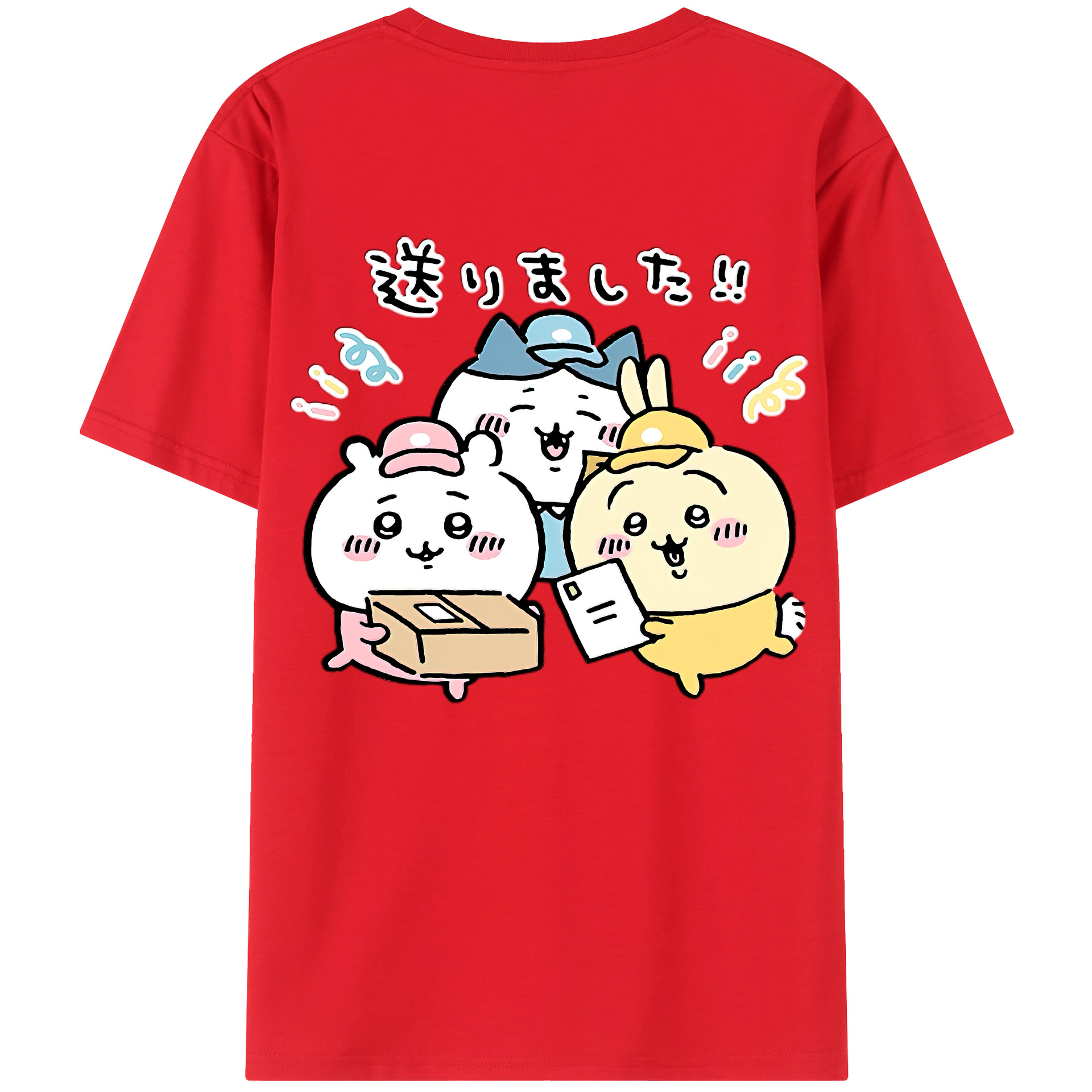（画像用） ちいかわ ハチワレ Chii-kawa hachiware レディース半袖Tシャツ(バックプリント)