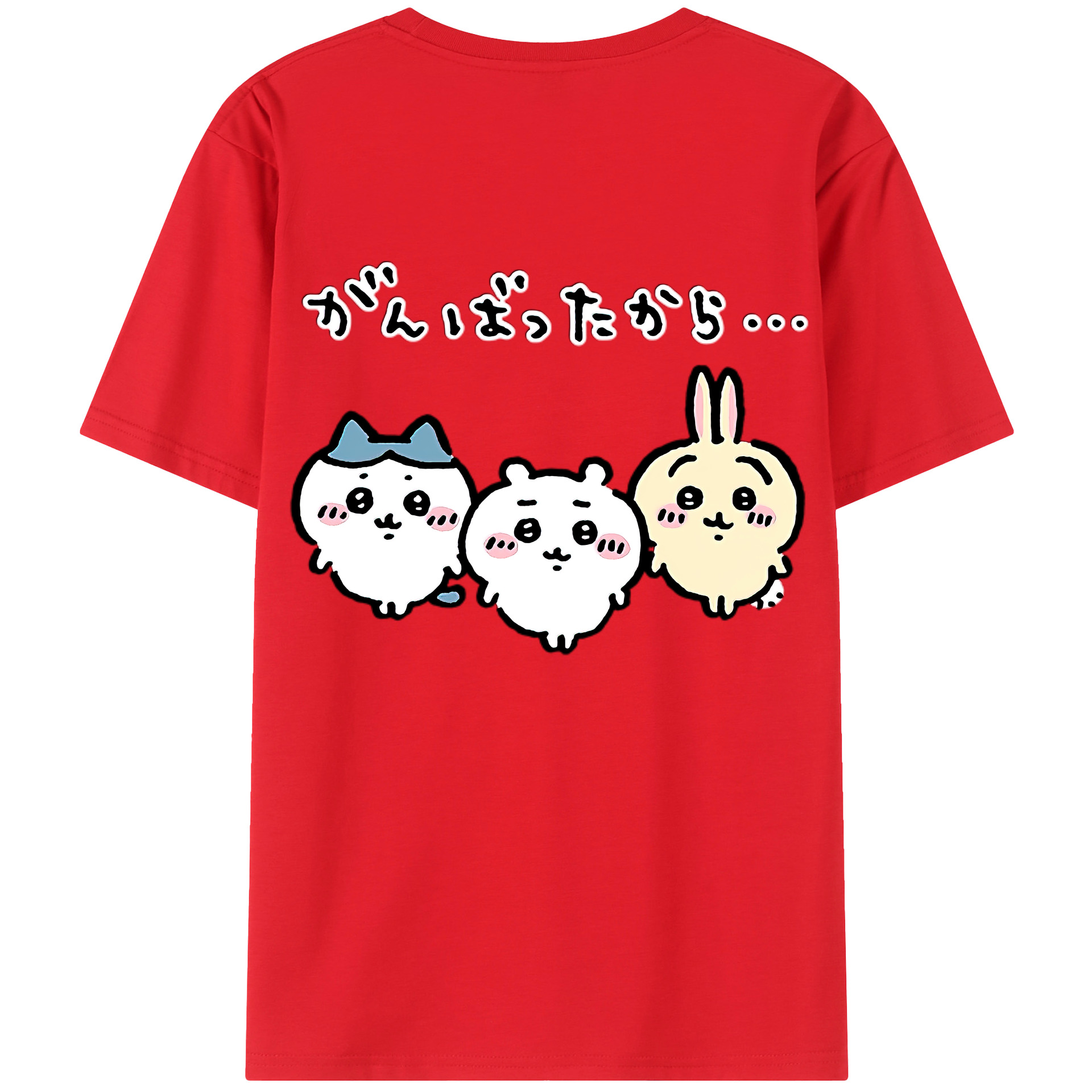 （画像用） ちいかわ ハチワレ Chii-kawa hachiware レディース半袖Tシャツ(バックプリント)