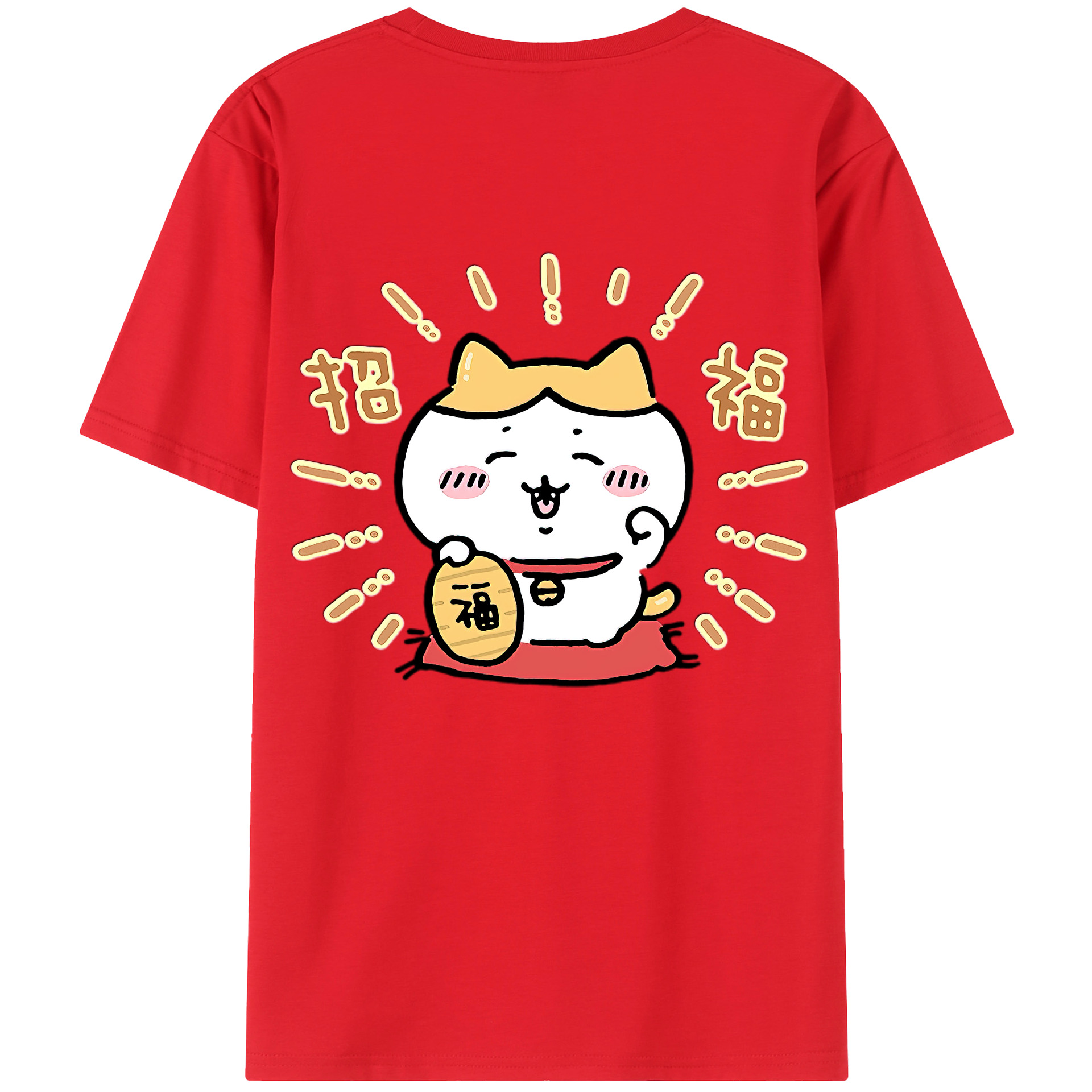 （画像用） ちいかわ ハチワレ Chii-kawa hachiware レディース半袖Tシャツ(バックプリント)