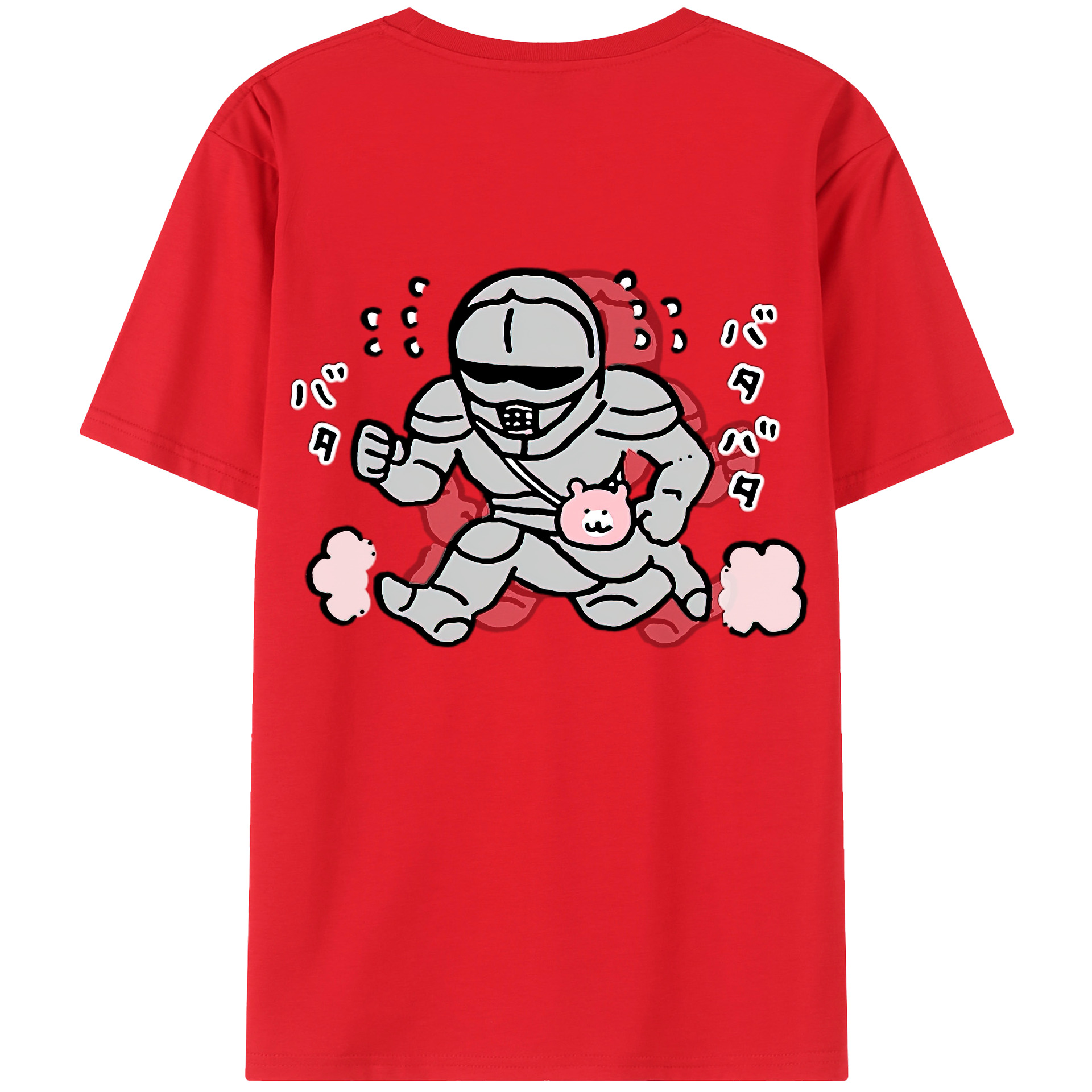 （画像用） ちいかわ 労働の鎧さん Chii-kawa Mr. Armor of Labor レディース半袖Tシャツ(バックプリント)