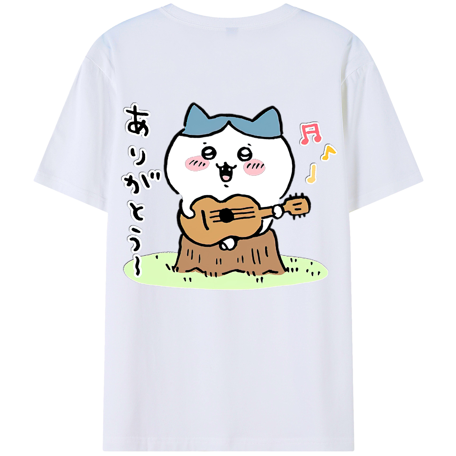 （画像用） ちいかわ ハチワレ Chii-kawa hachiware レディース半袖Tシャツ(バックプリント)