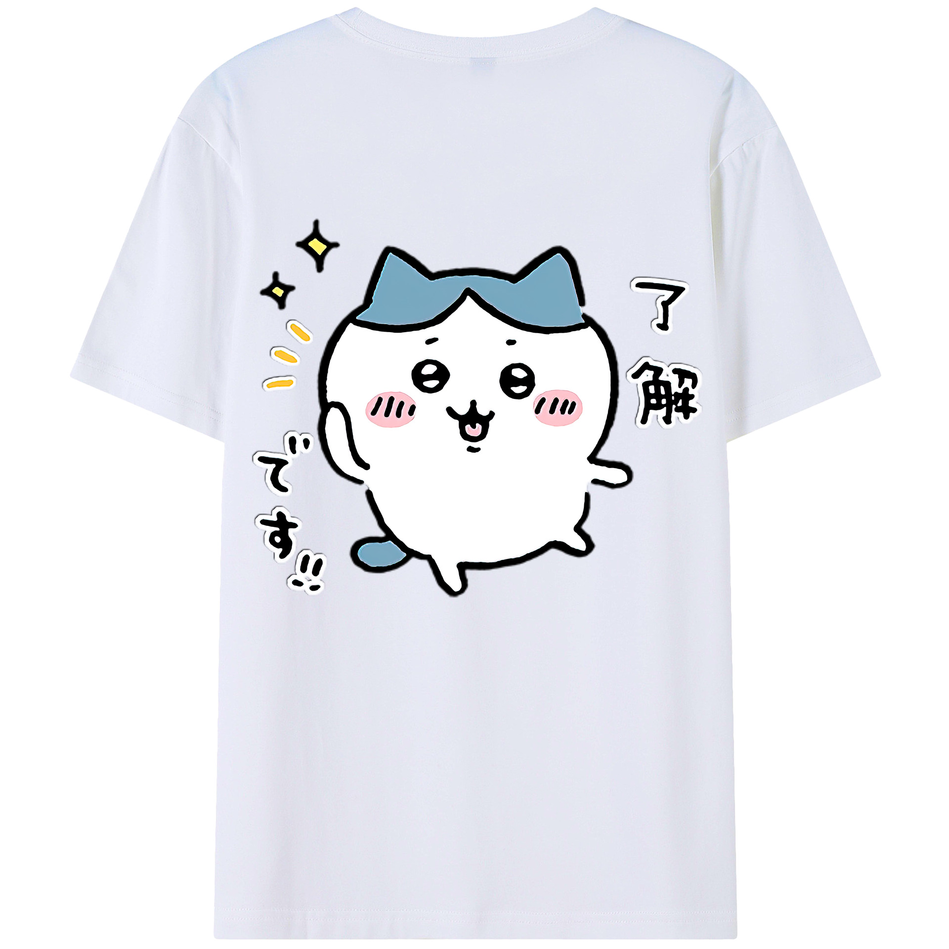 （画像用） ちいかわ ハチワレ Chii-kawa hachiware レディース半袖Tシャツ(バックプリント)
