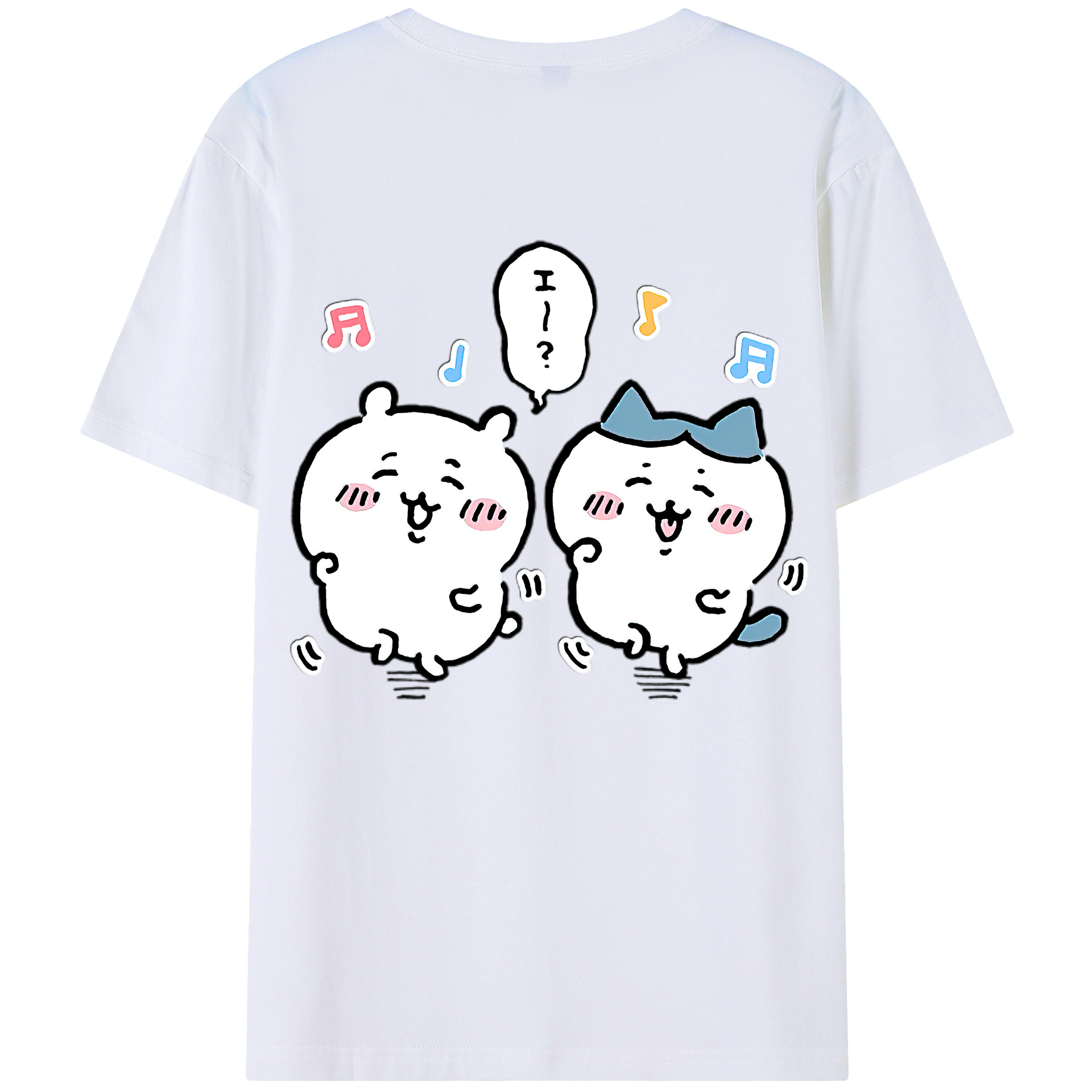 （画像用） ちいかわ ハチワレ Chii-kawa hachiware レディース半袖Tシャツ(バックプリント)