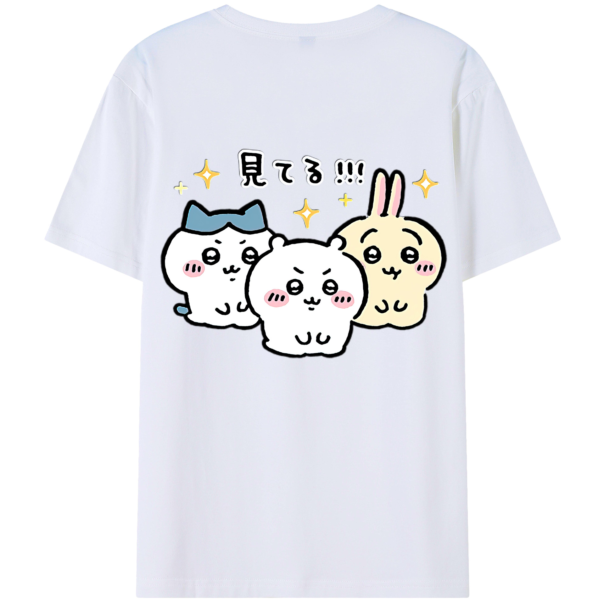 （画像用） ちいかわ ハチワレ Chii-kawa hachiware レディース半袖Tシャツ(バックプリント)