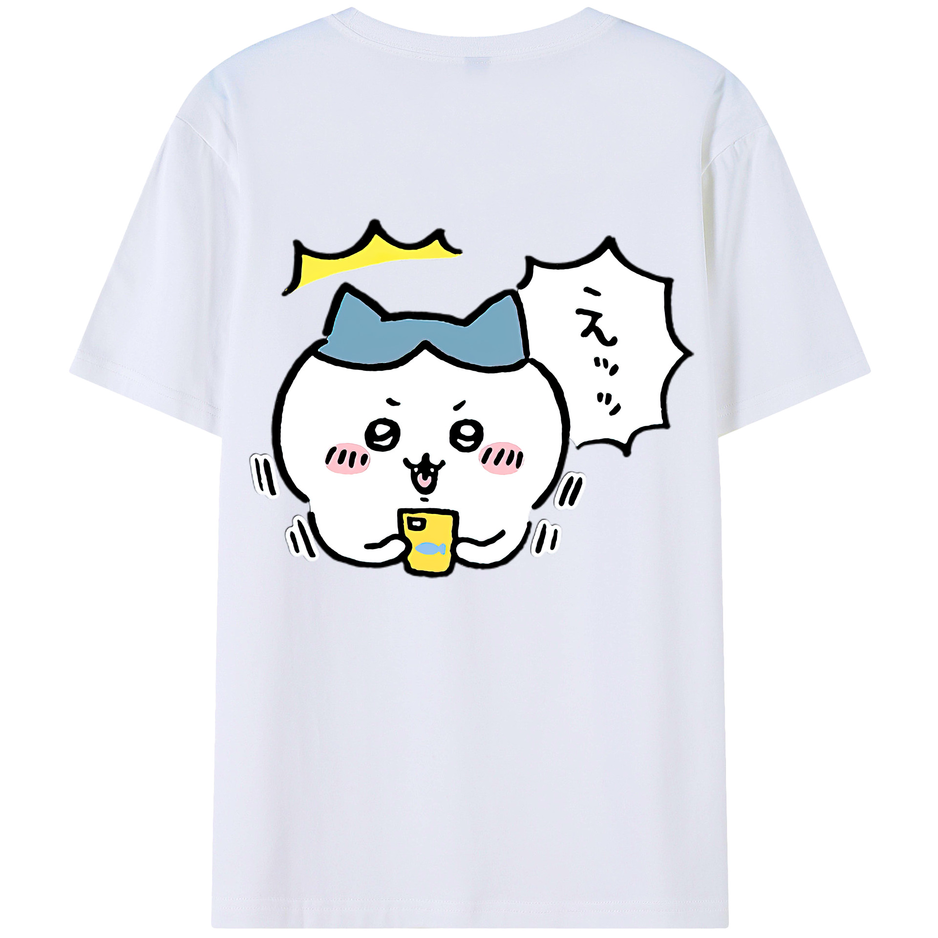 （画像用） ちいかわ ハチワレ Chii-kawa hachiware レディース半袖Tシャツ(バックプリント)