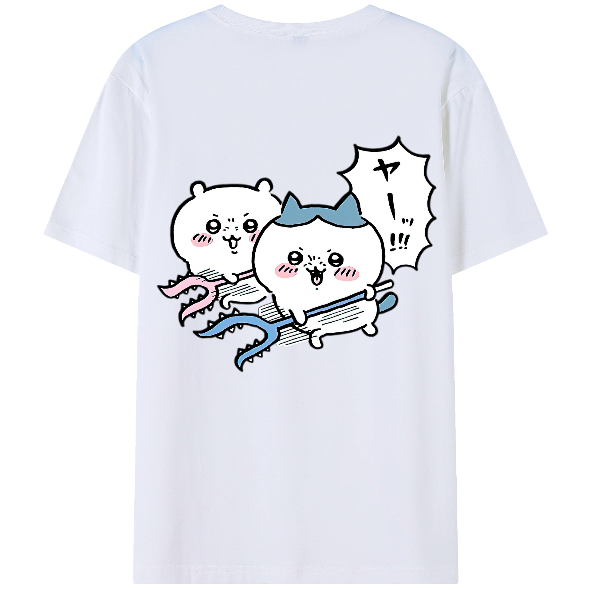 （画像用） ちいかわ ハチワレ Chii-kawa hachiware レディース半袖Tシャツ(バックプリント)