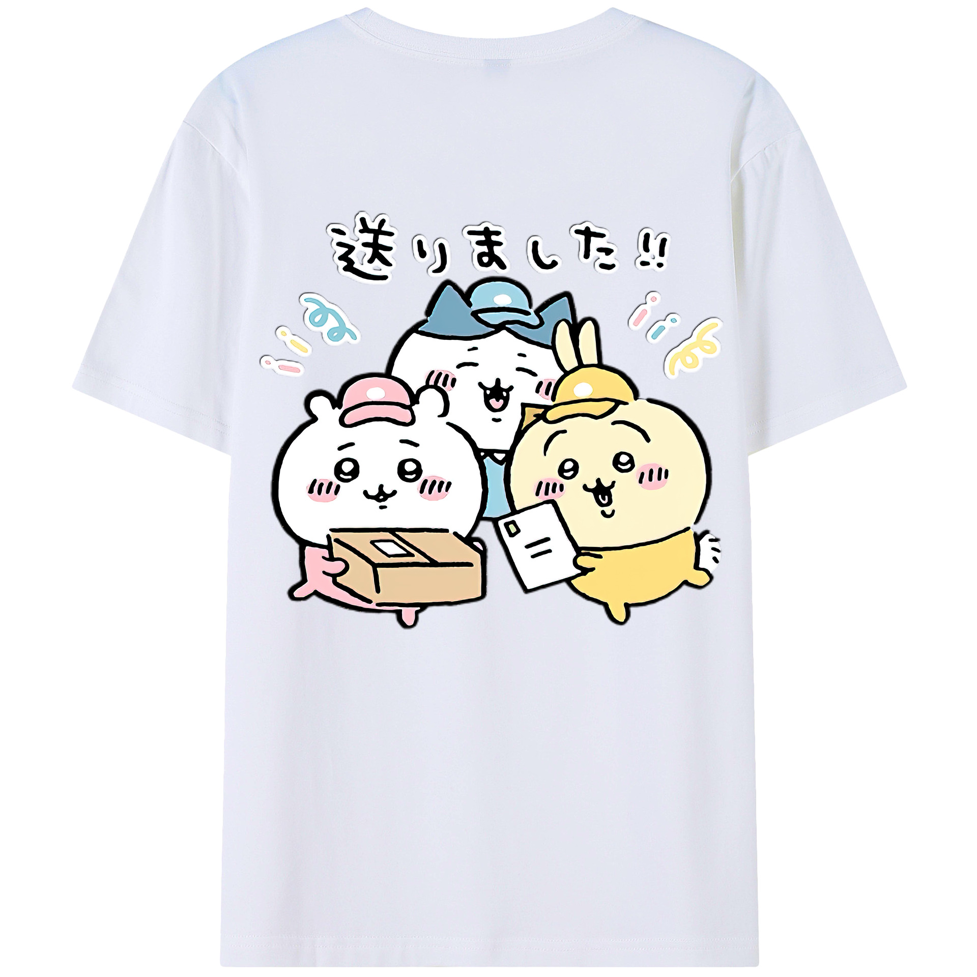 （画像用） ちいかわ ハチワレ Chii-kawa hachiware レディース半袖Tシャツ(バックプリント)