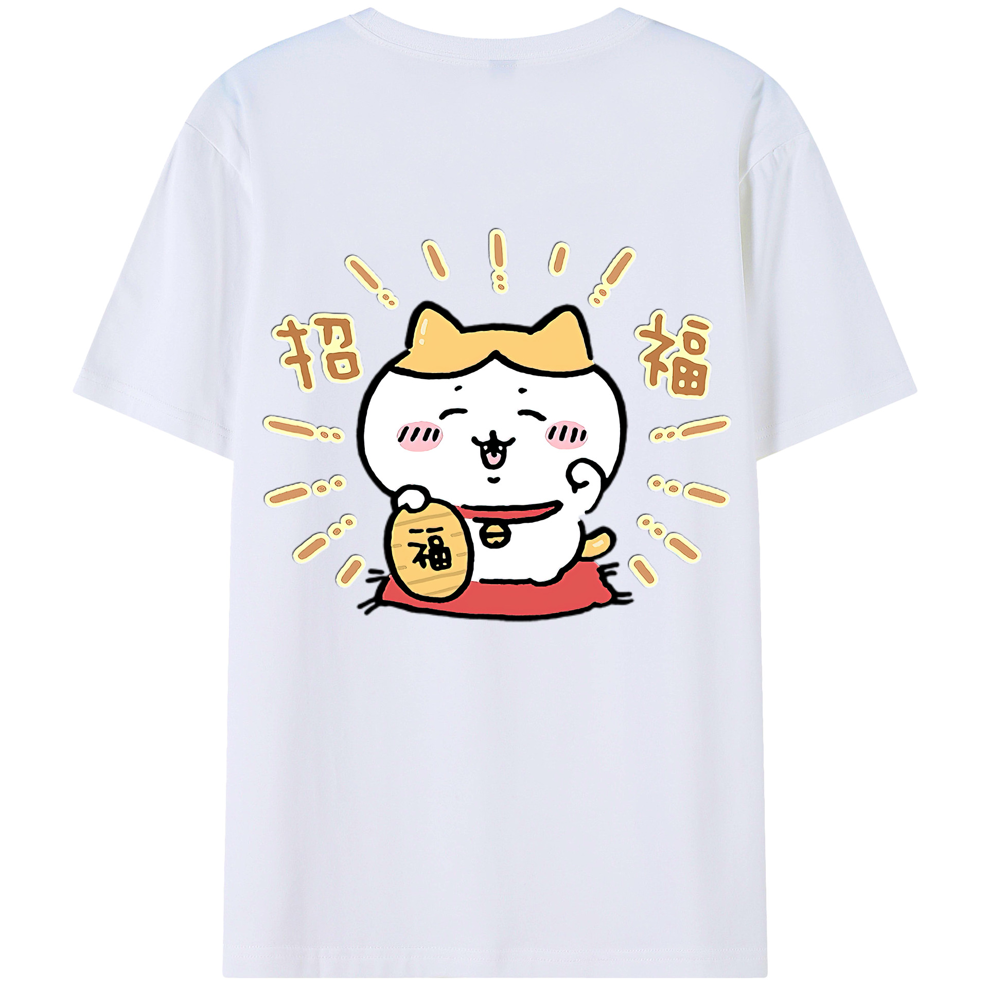 （画像用） ちいかわ ハチワレ Chii-kawa hachiware レディース半袖Tシャツ(バックプリント)
