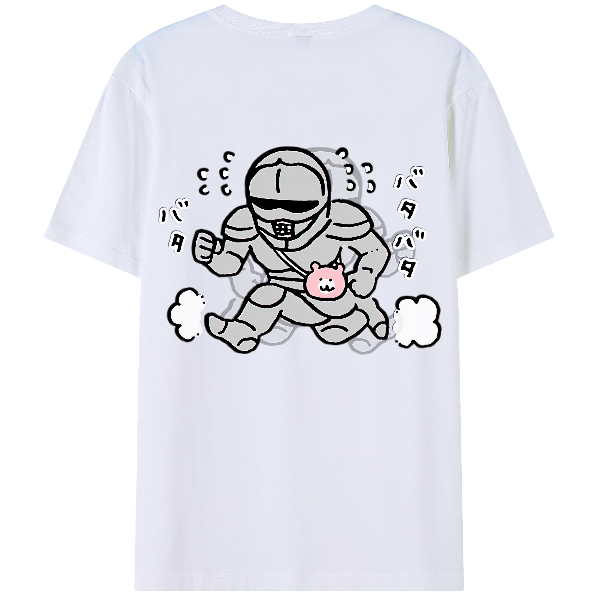 （画像用） ちいかわ 労働の鎧さん Chii-kawa Mr. Armor of Labor レディース半袖Tシャツ(バックプリント)