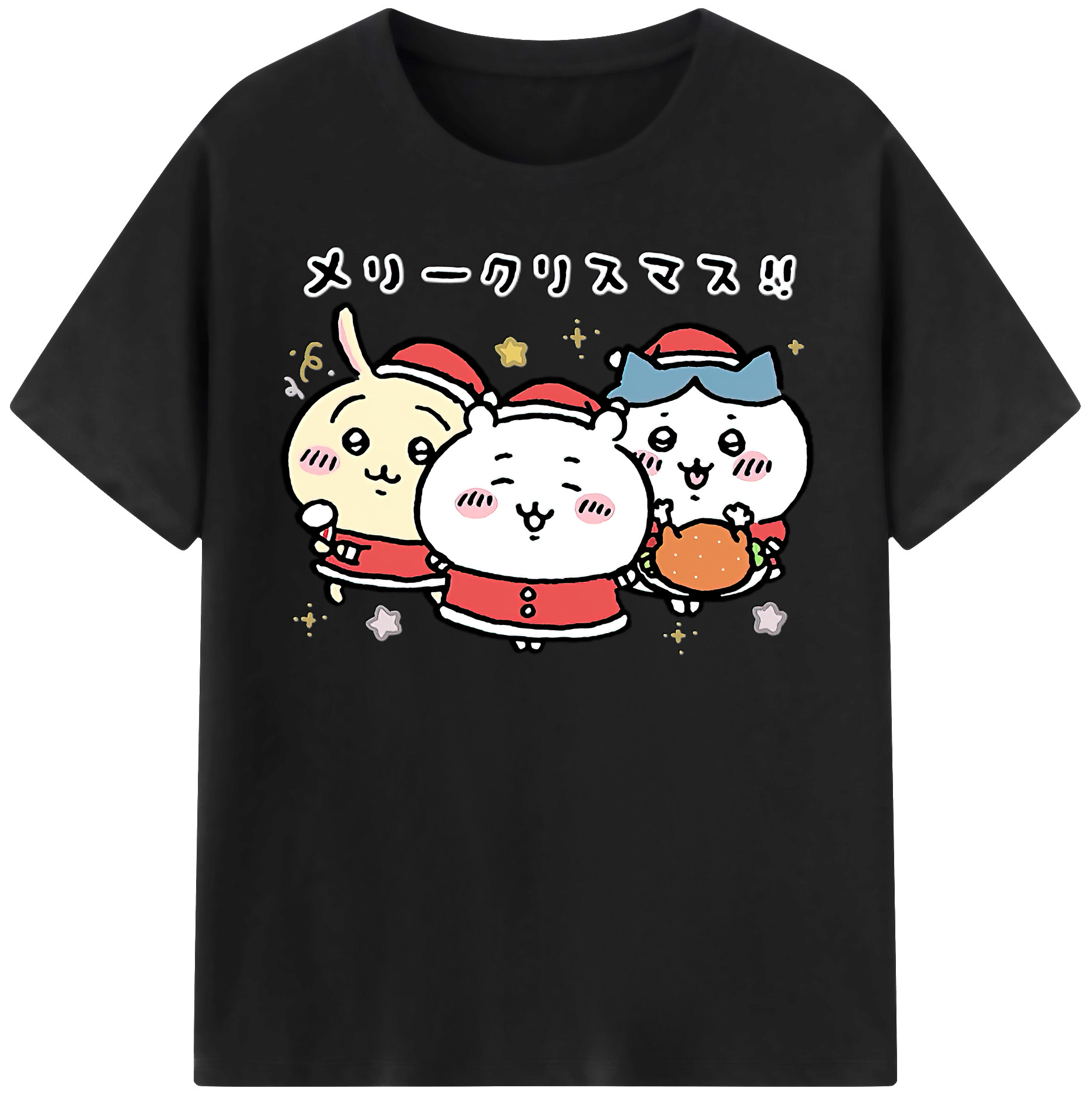 （画像用） ちいかわ ハチワレ Chii-kawa hachiware レディースカジュアルプリントTシャツ（綿100％）