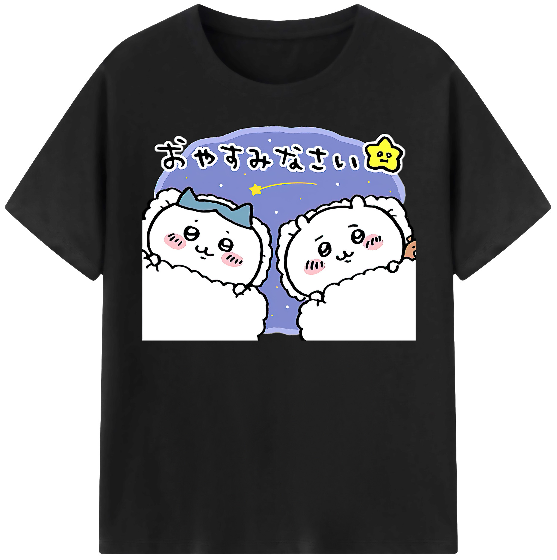 （画像用） ちいかわ ハチワレ Chii-kawa hachiware レディースカジュアルプリントTシャツ（綿100％）