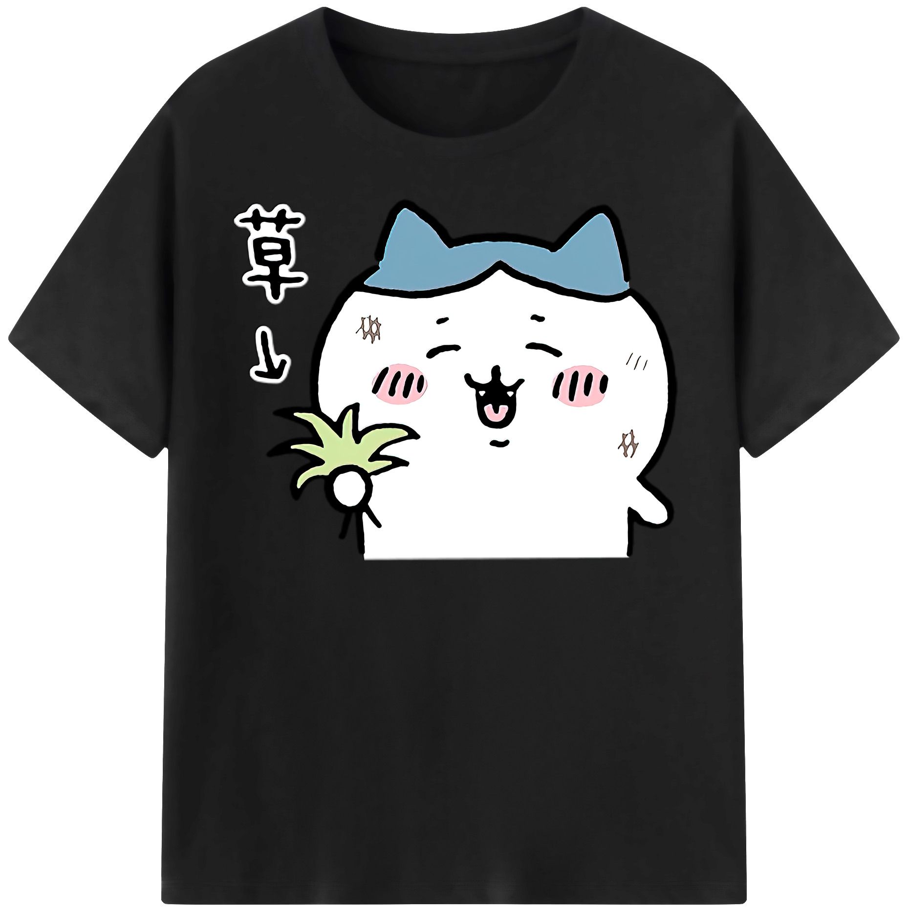 （画像用） ちいかわ ハチワレ Chii-kawa hachiware レディースカジュアルプリントTシャツ（綿100％）