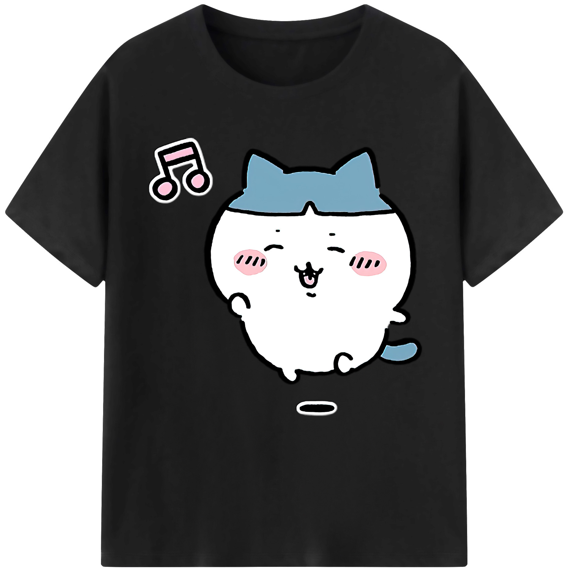 （画像用） ちいかわ ハチワレ Chii-kawa hachiware レディースカジュアルプリントTシャツ（綿100％）