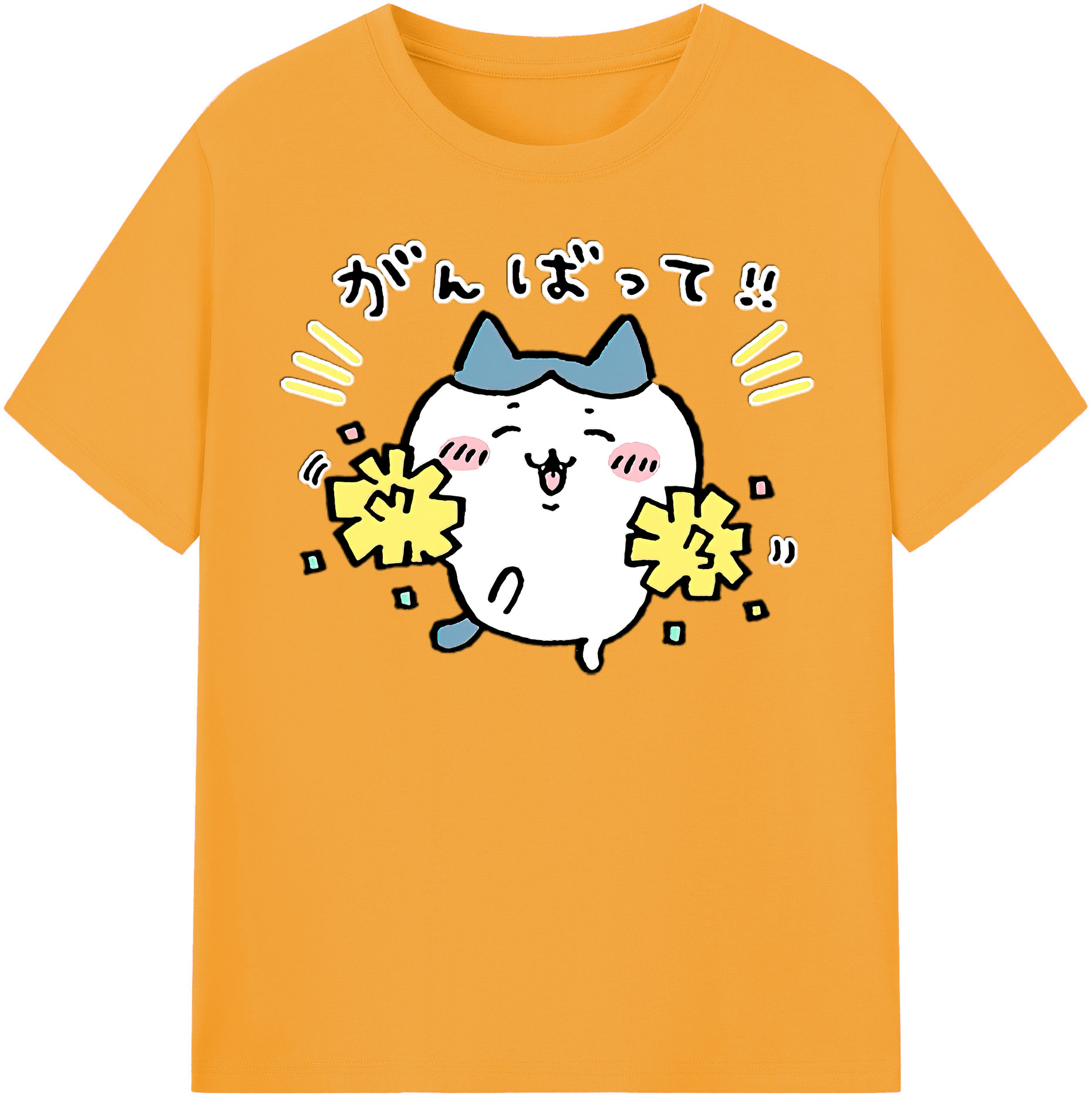 （画像用） ちいかわ ハチワレ Chii-kawa hachiware レディースカジュアルプリントTシャツ（綿100％）