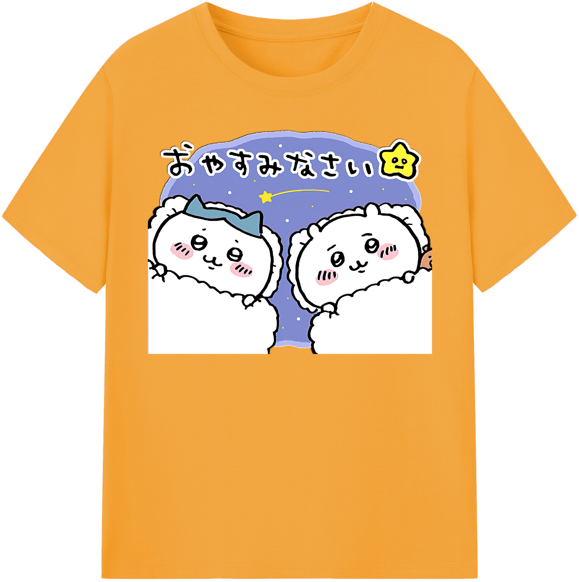 （画像用） ちいかわ ハチワレ Chii-kawa hachiware レディースカジュアルプリントTシャツ（綿100％）