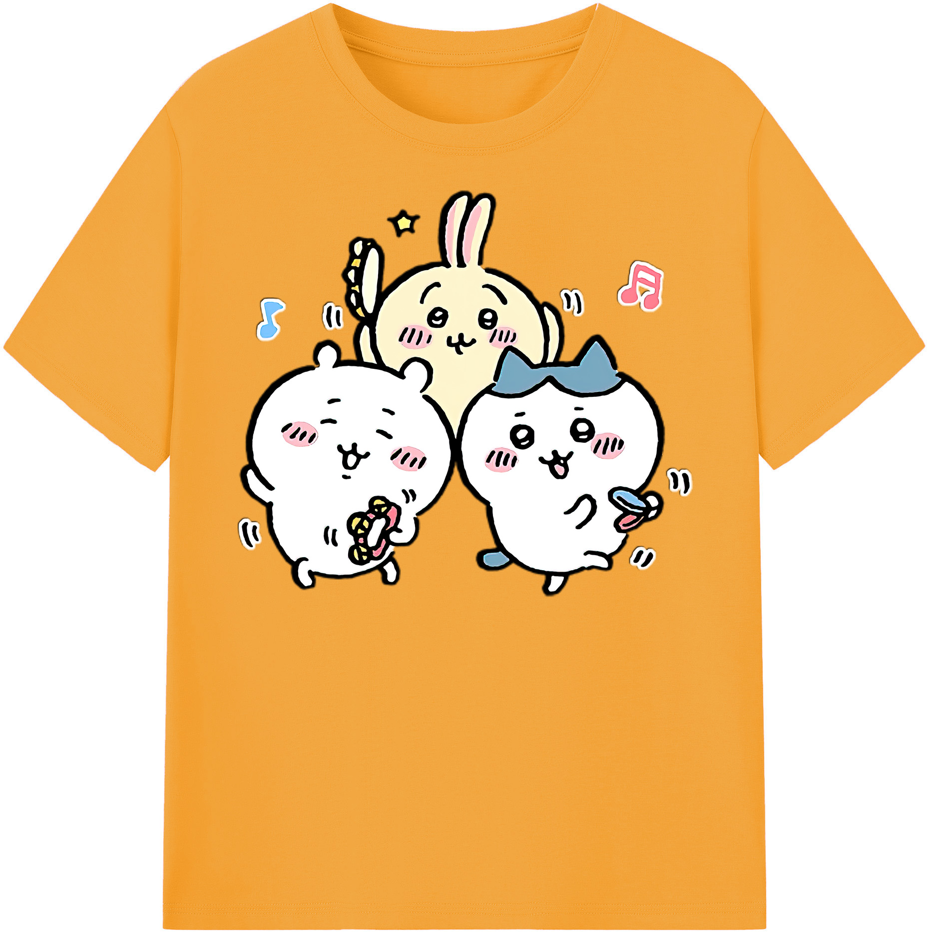 （画像用） ちいかわ ハチワレ Chii-kawa hachiware レディースカジュアルプリントTシャツ（綿100％）