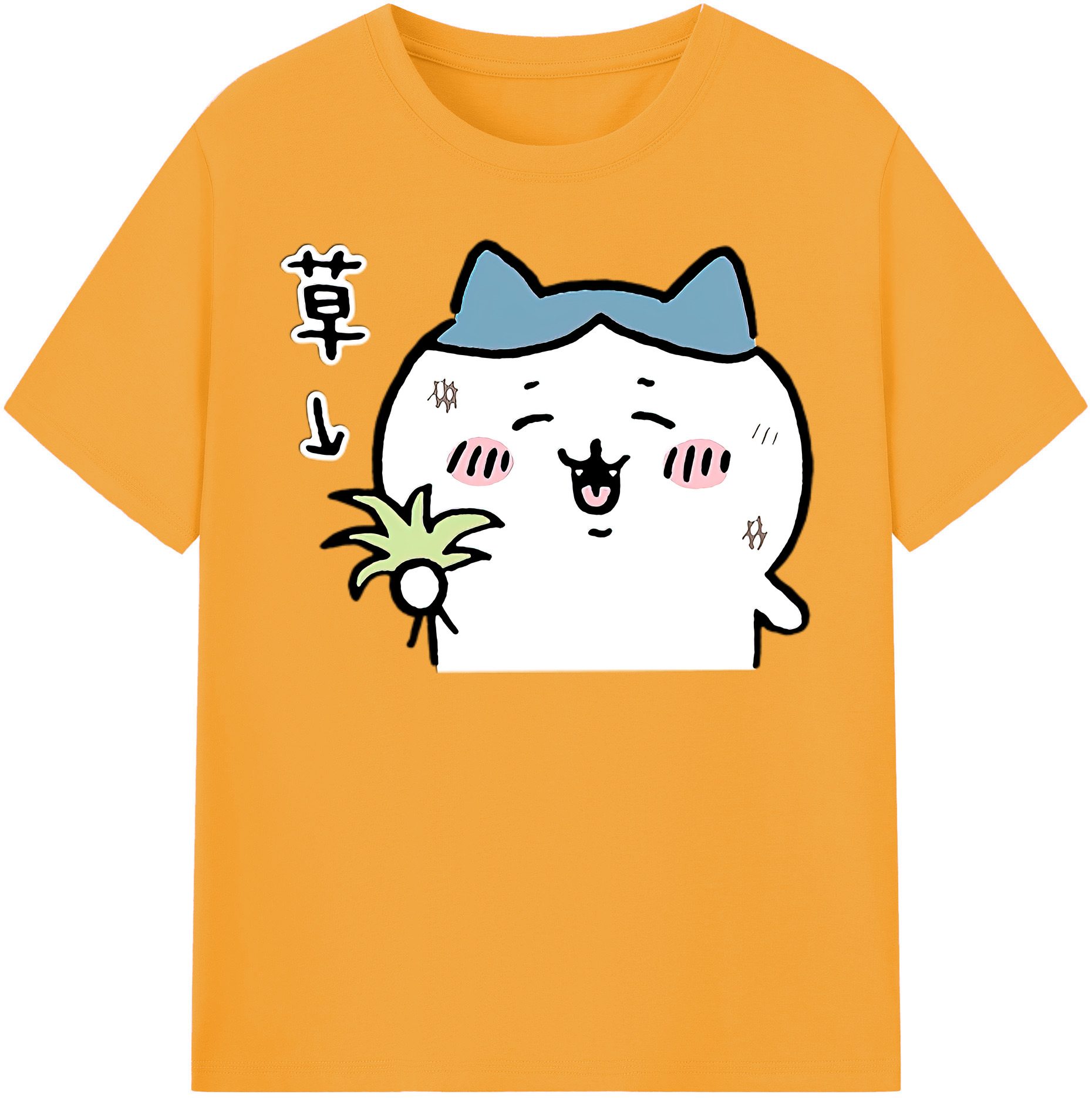 （画像用） ちいかわ ハチワレ Chii-kawa hachiware レディースカジュアルプリントTシャツ（綿100％）