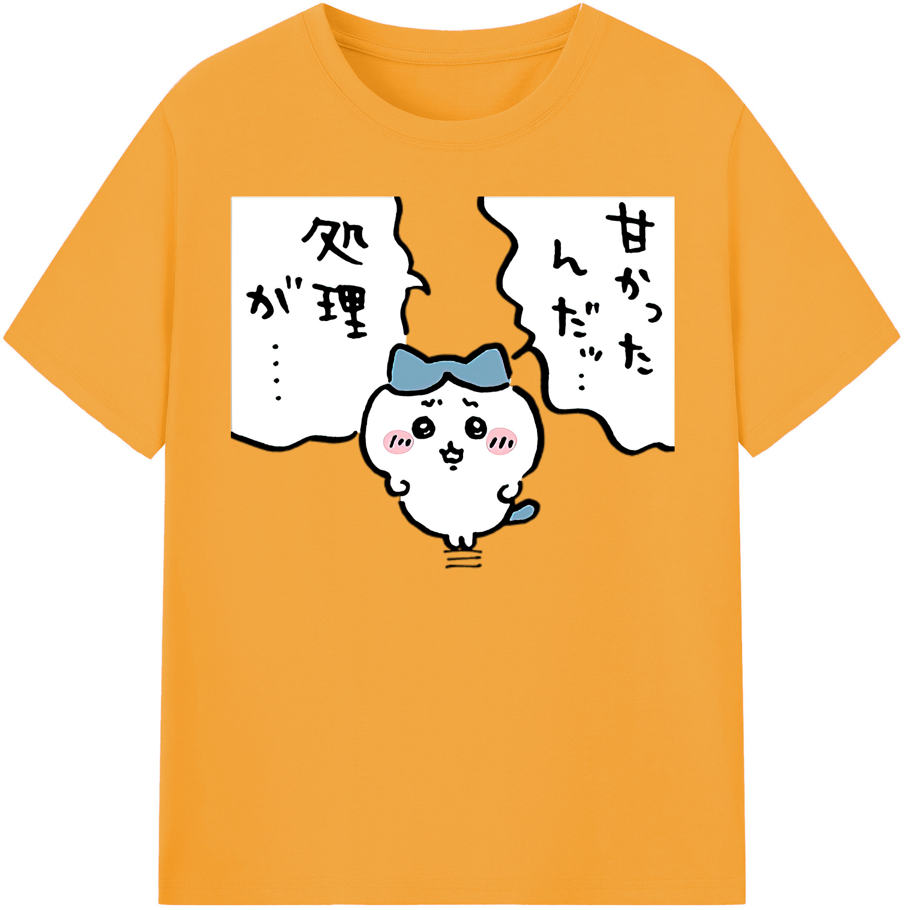 （画像用） ちいかわ ハチワレ Chii-kawa hachiware レディースカジュアルプリントTシャツ（綿100％）