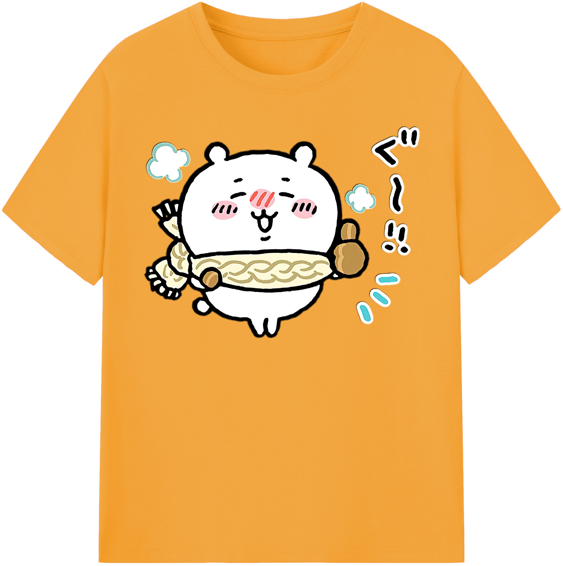 （画像用） ちいかわ ちいかわ Chii-kawa chiikawa レディースカジュアルプリントTシャツ（綿100％）