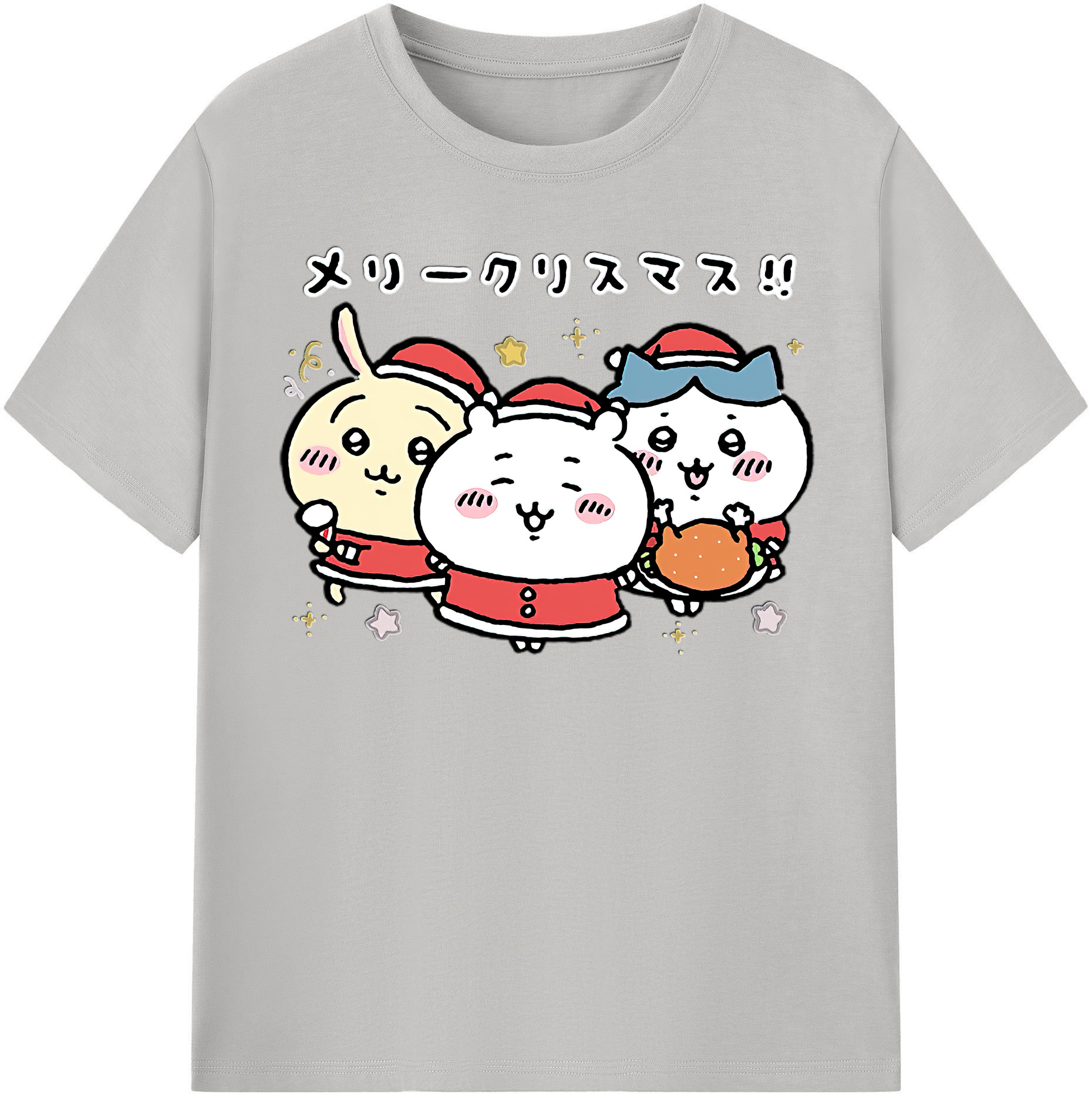 （画像用） ちいかわ ハチワレ Chii-kawa hachiware レディースカジュアルプリントTシャツ（綿100％）