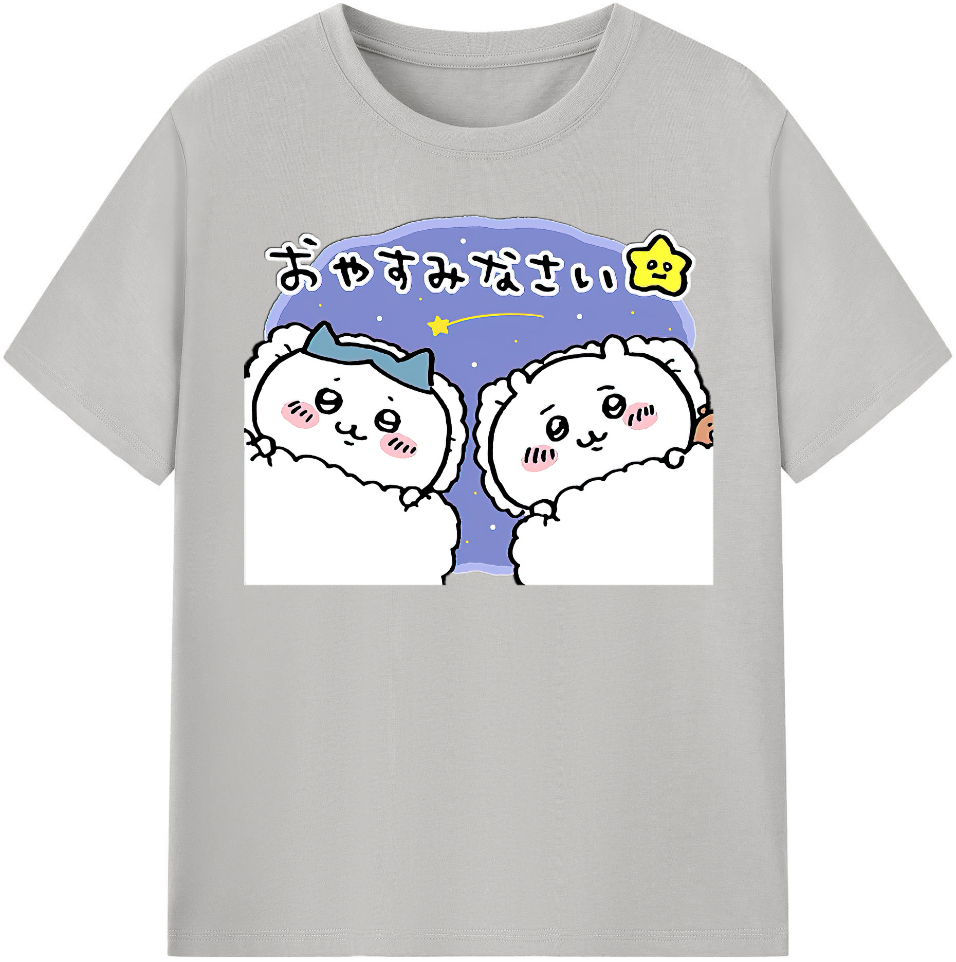 （画像用） ちいかわ ハチワレ Chii-kawa hachiware レディースカジュアルプリントTシャツ（綿100％）
