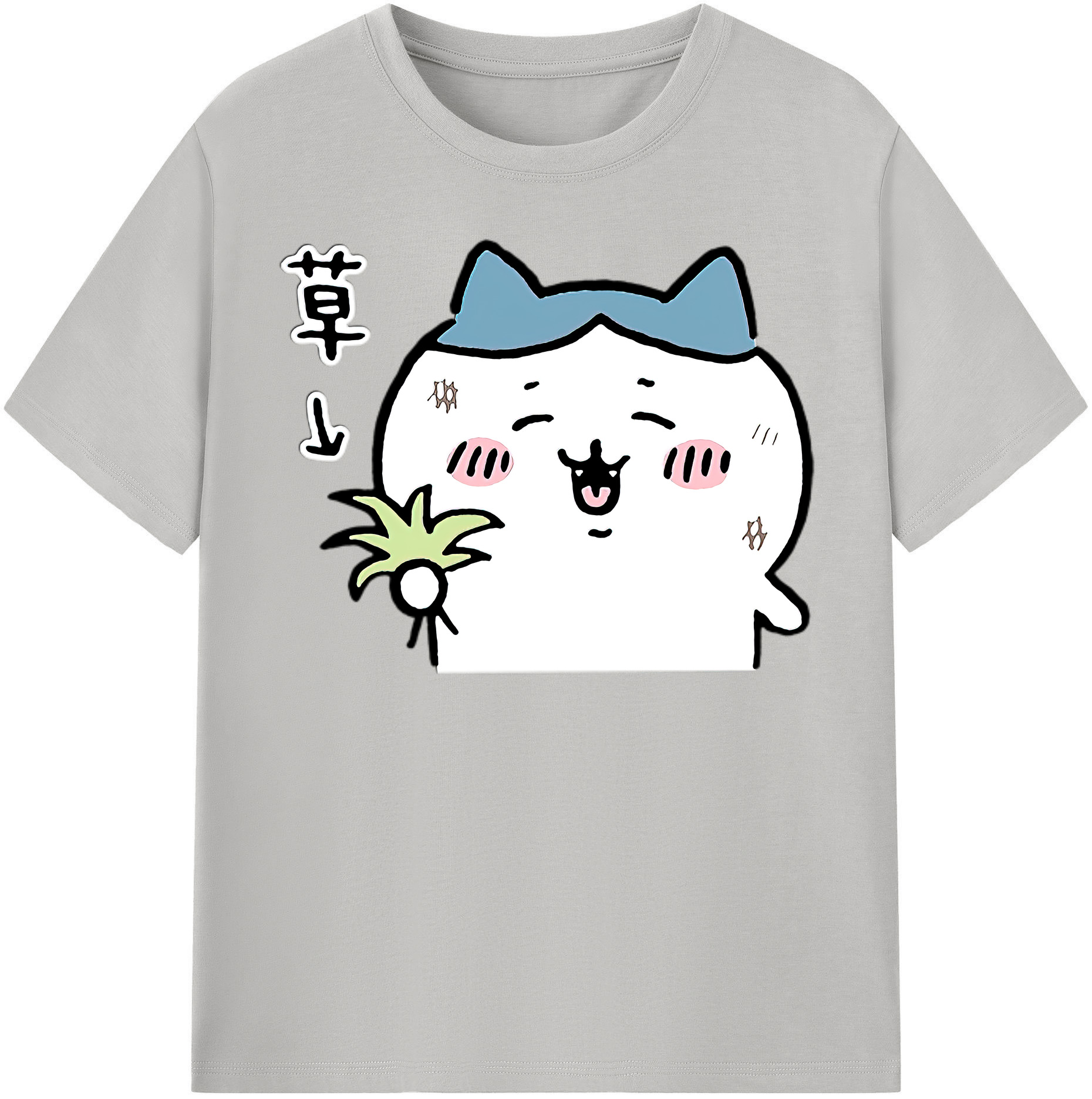 （画像用） ちいかわ ハチワレ Chii-kawa hachiware レディースカジュアルプリントTシャツ（綿100％）