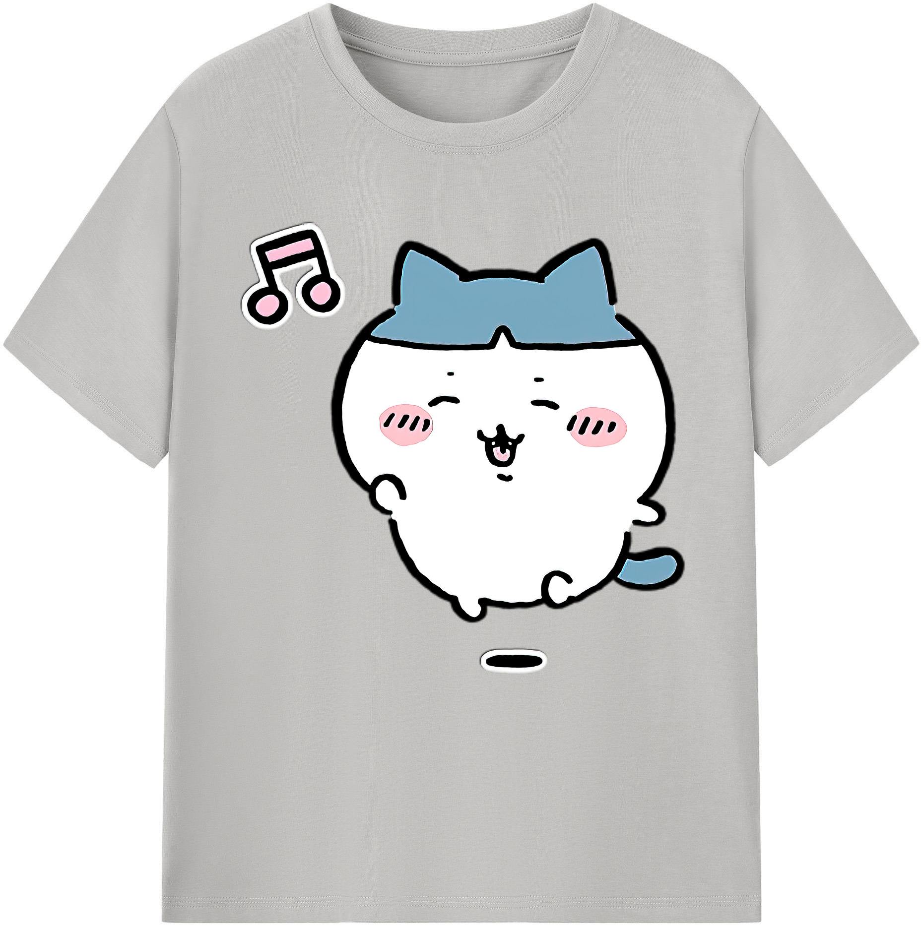（画像用） ちいかわ ハチワレ Chii-kawa hachiware レディースカジュアルプリントTシャツ（綿100％）
